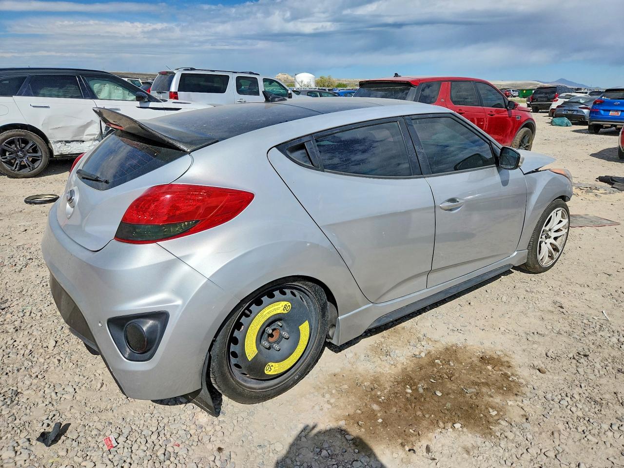 2014 Hyundai Veloster Turbo Silver vin: KMHTC6AE5EU206198