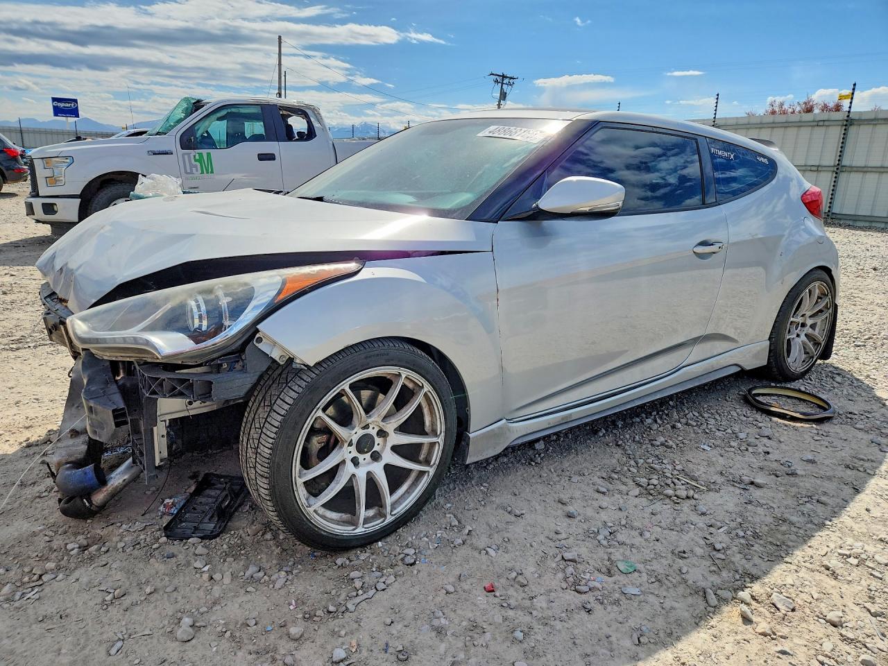 2014 Hyundai Veloster Turbo Silver vin: KMHTC6AE5EU206198