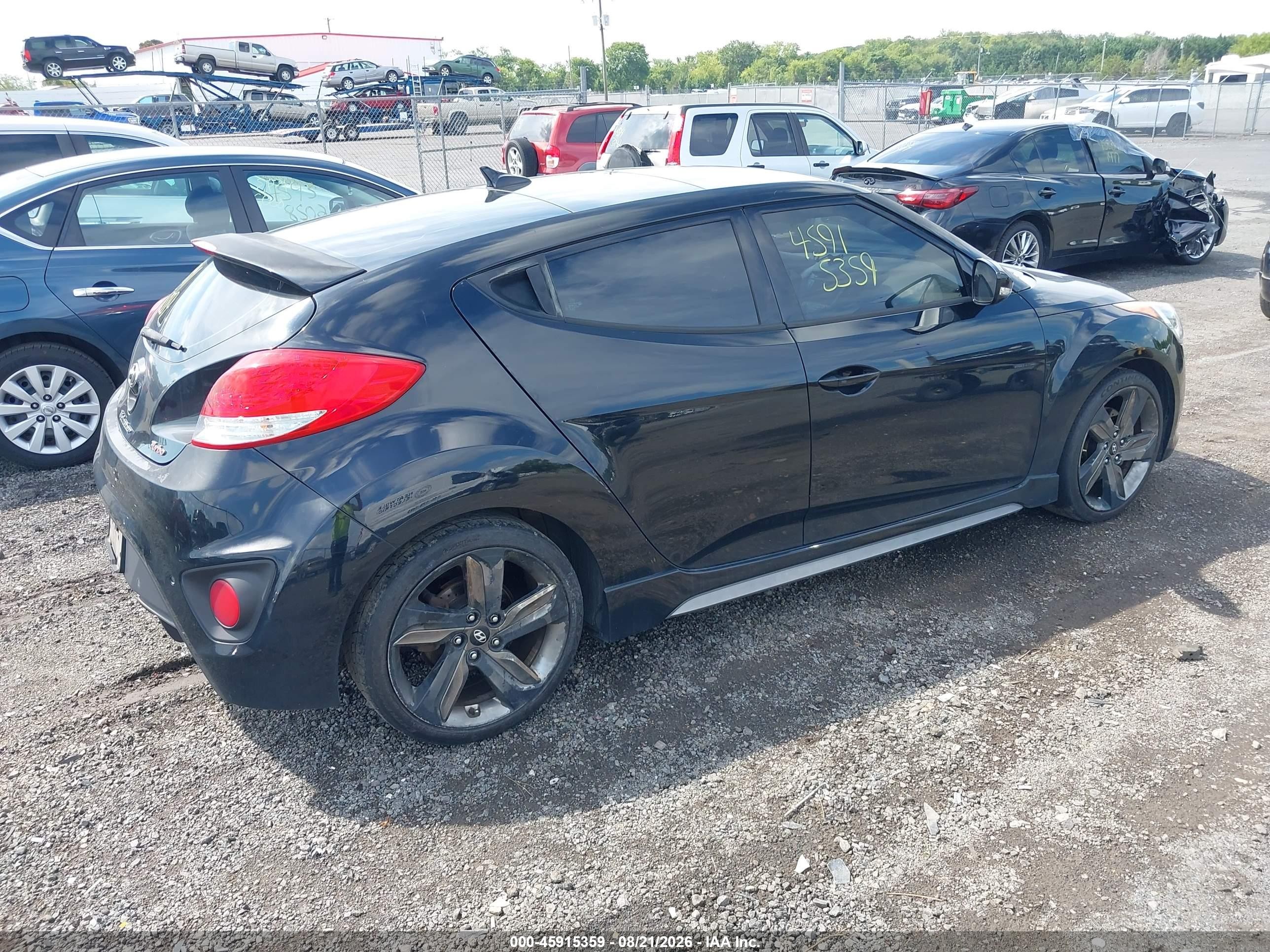 2015 Hyundai Veloster Turbo Black vin: KMHTC6AE5FU216361