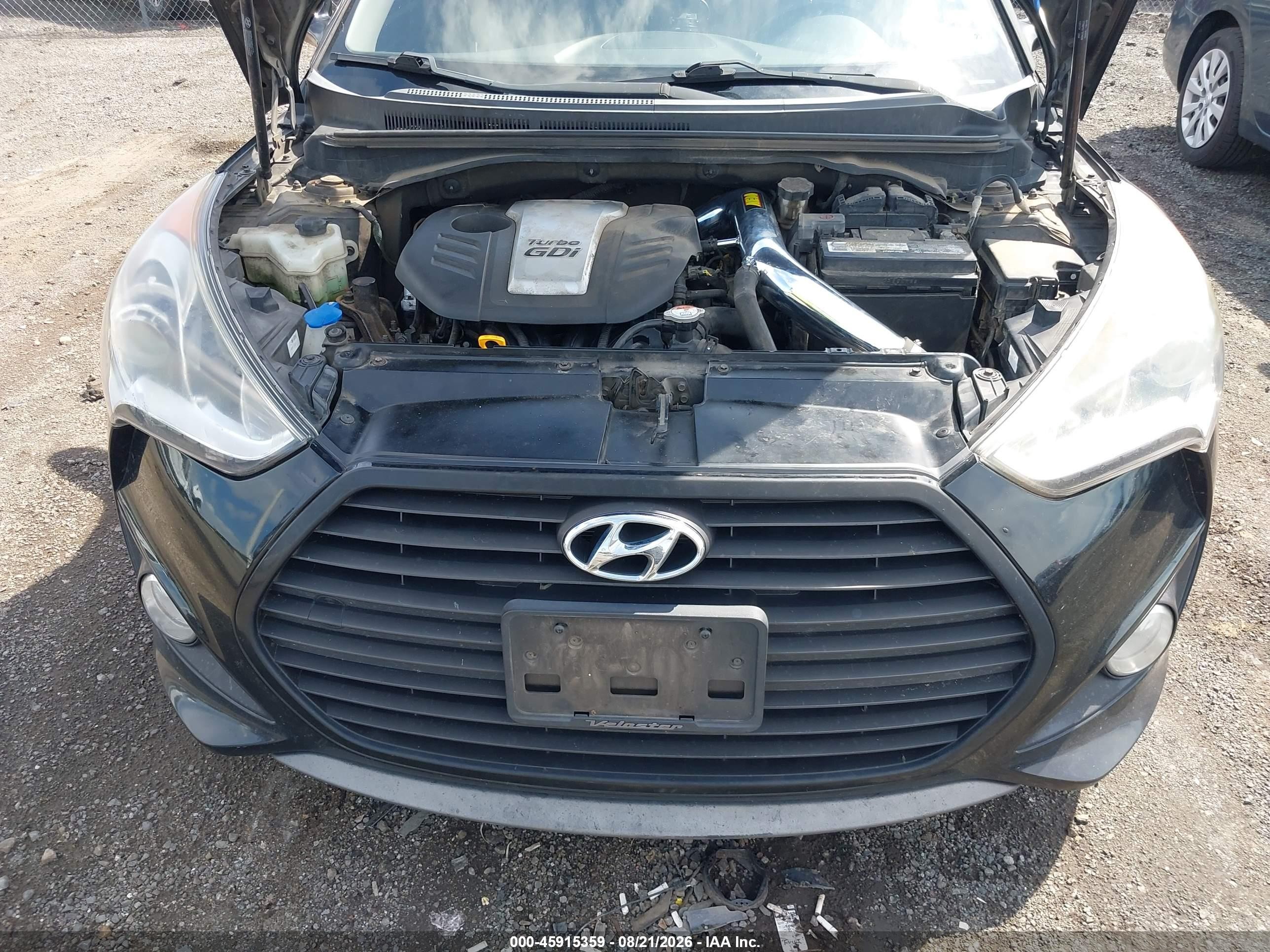 2015 Hyundai Veloster Turbo Black vin: KMHTC6AE5FU216361