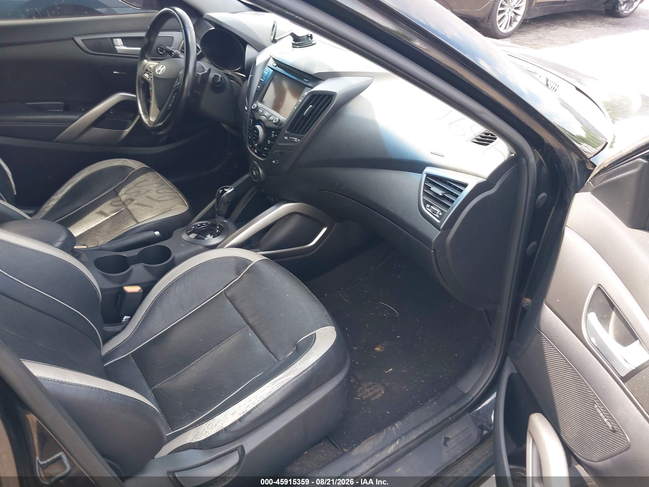 2015 Hyundai Veloster Turbo Black vin: KMHTC6AE5FU216361