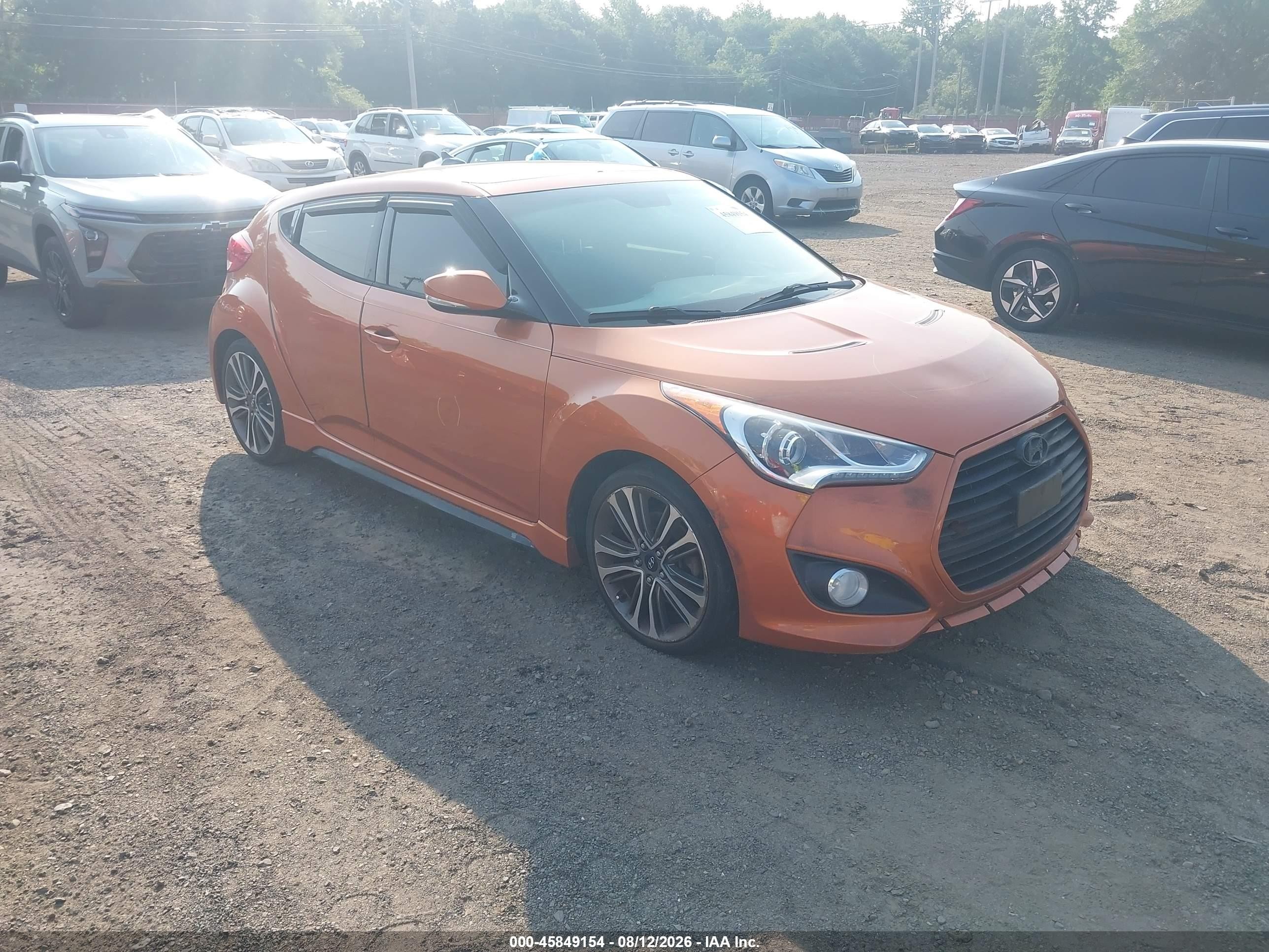 2015 Hyundai Veloster Turbo Orange vin: KMHTC6AE5FU217848