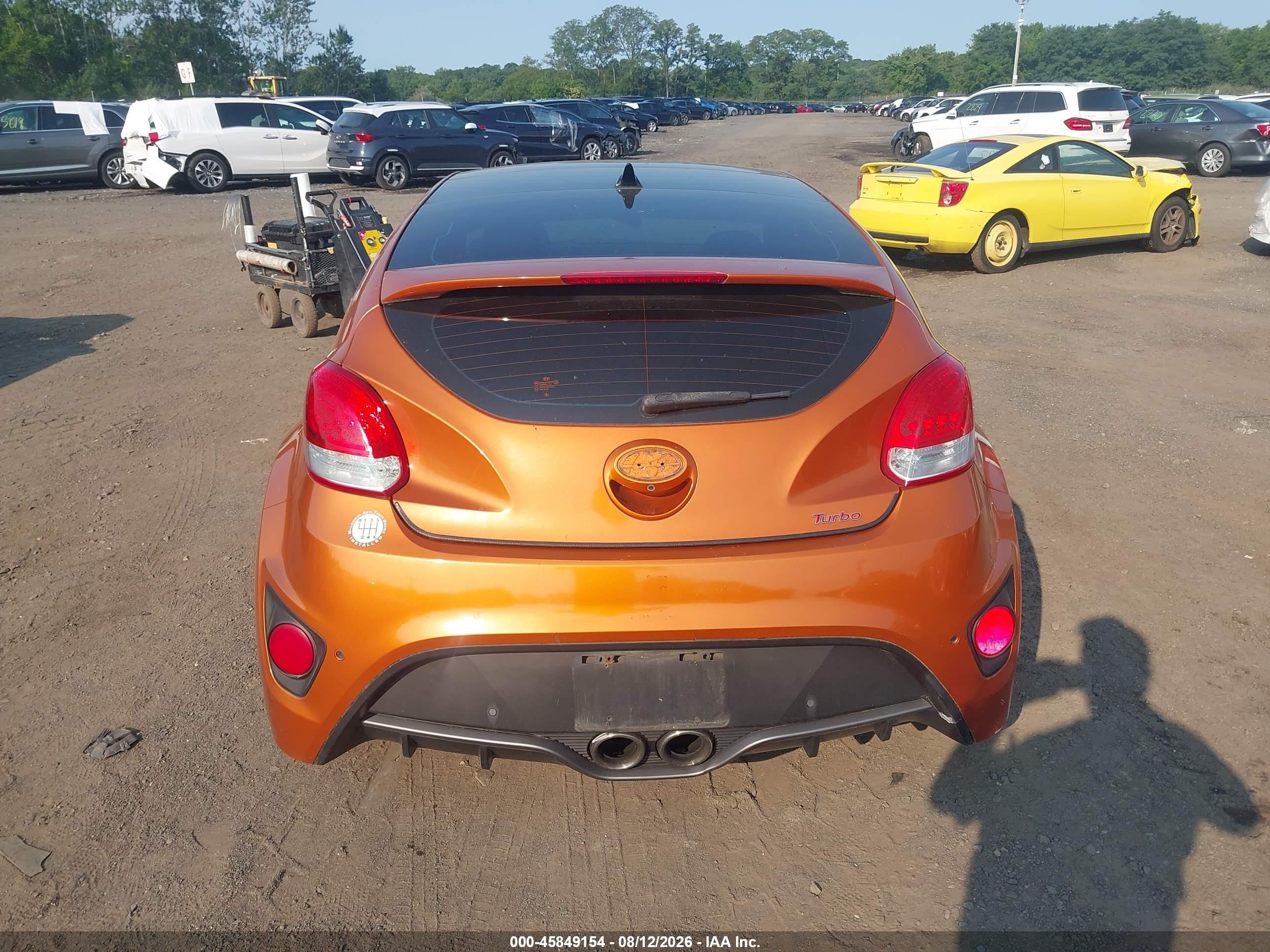 2015 Hyundai Veloster Turbo Orange vin: KMHTC6AE5FU217848