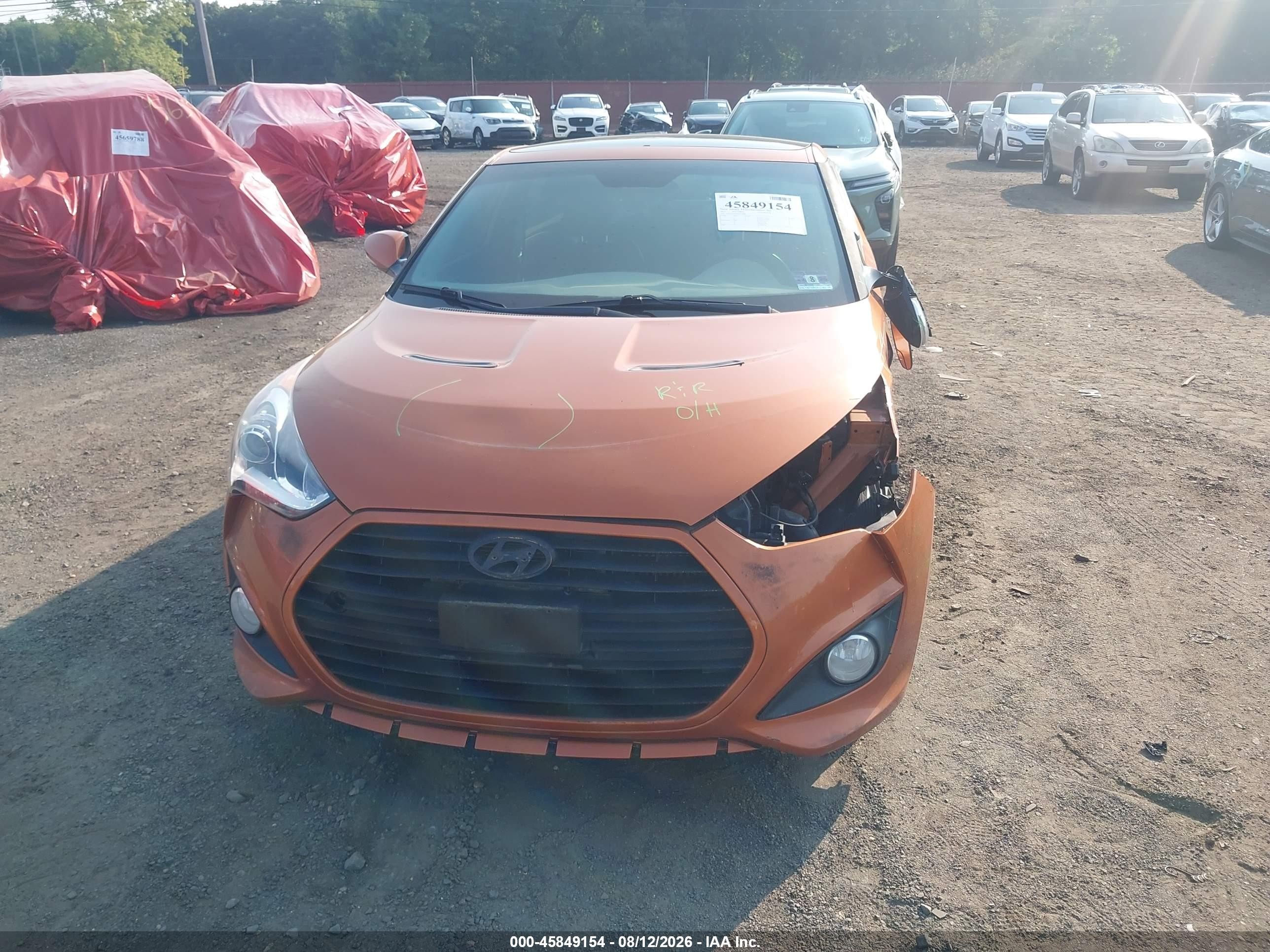 2015 Hyundai Veloster Turbo Orange vin: KMHTC6AE5FU217848
