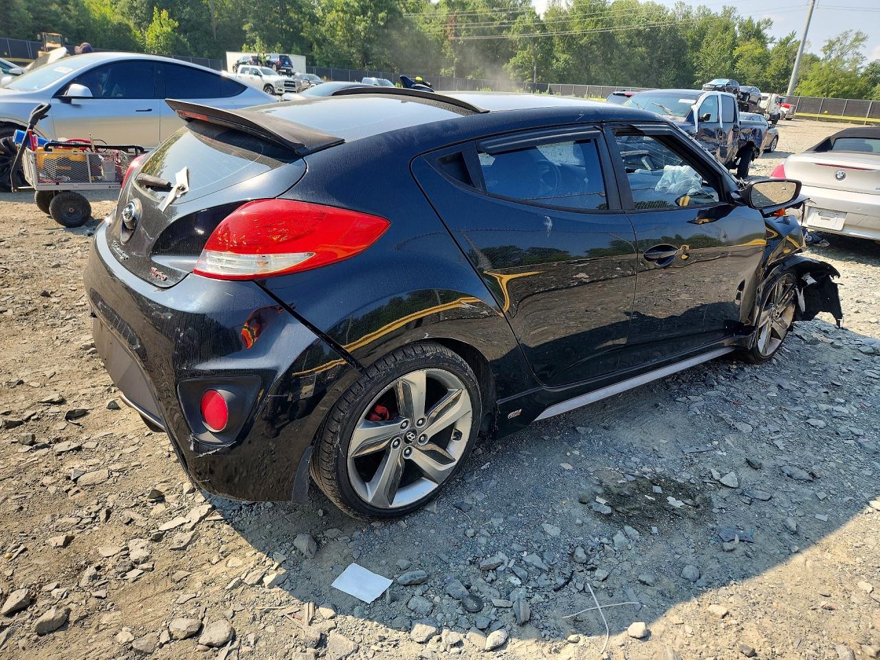 2015 Hyundai Veloster Turbo Black vin: KMHTC6AE5FU225688