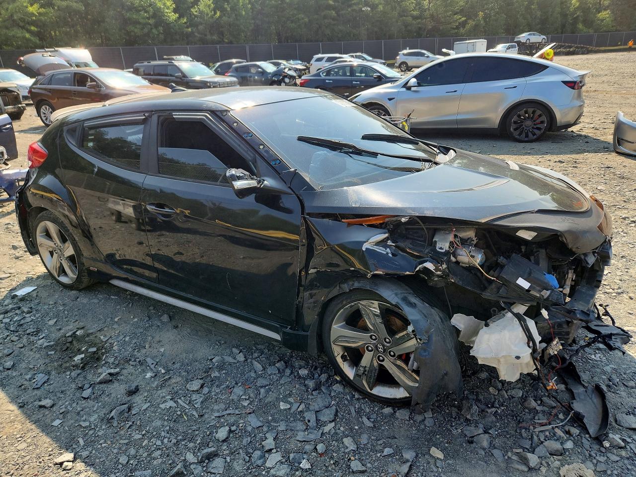 2015 Hyundai Veloster Turbo Black vin: KMHTC6AE5FU225688