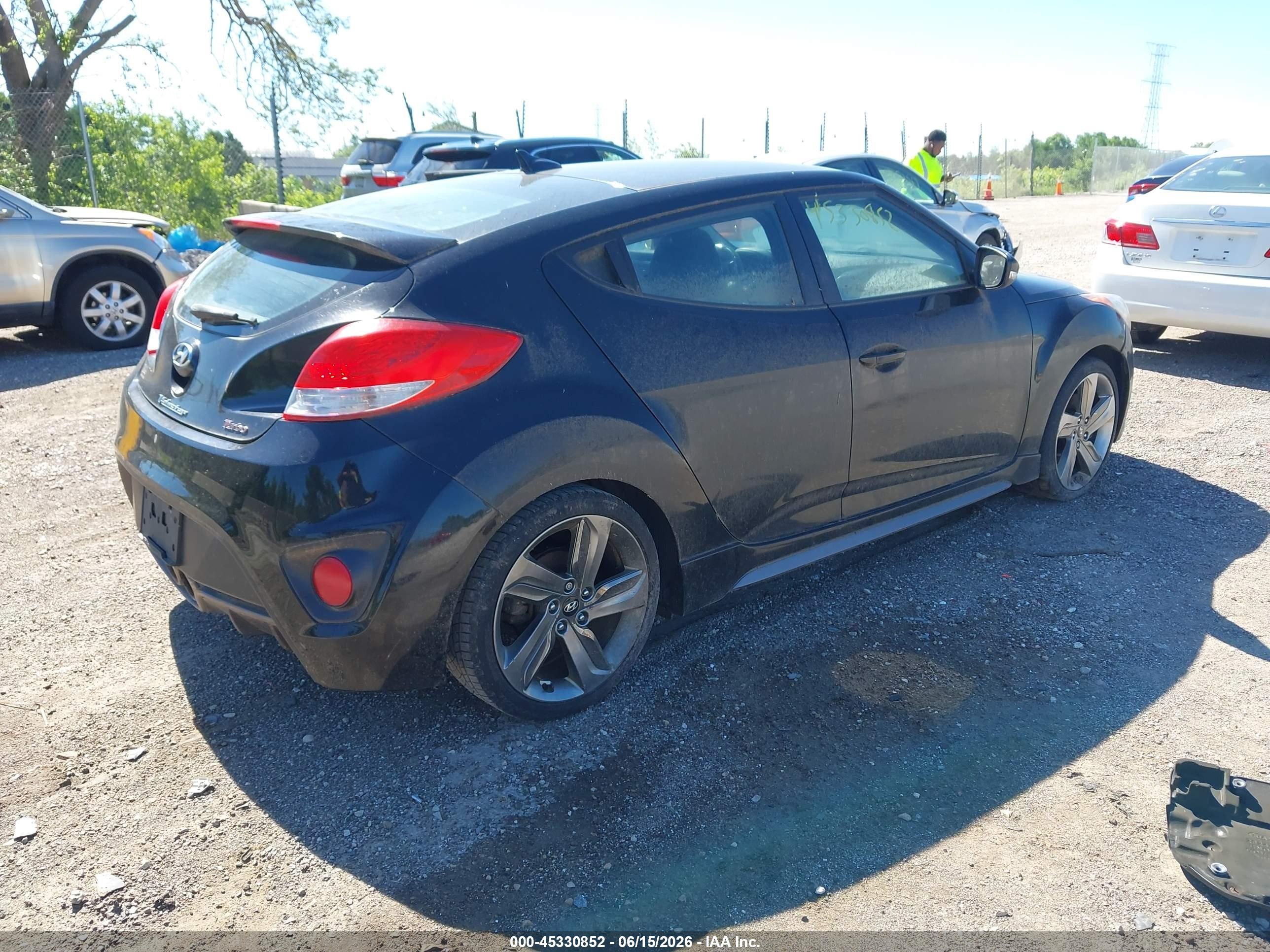2015 Hyundai Veloster Turbo Black vin: KMHTC6AE5FU234441