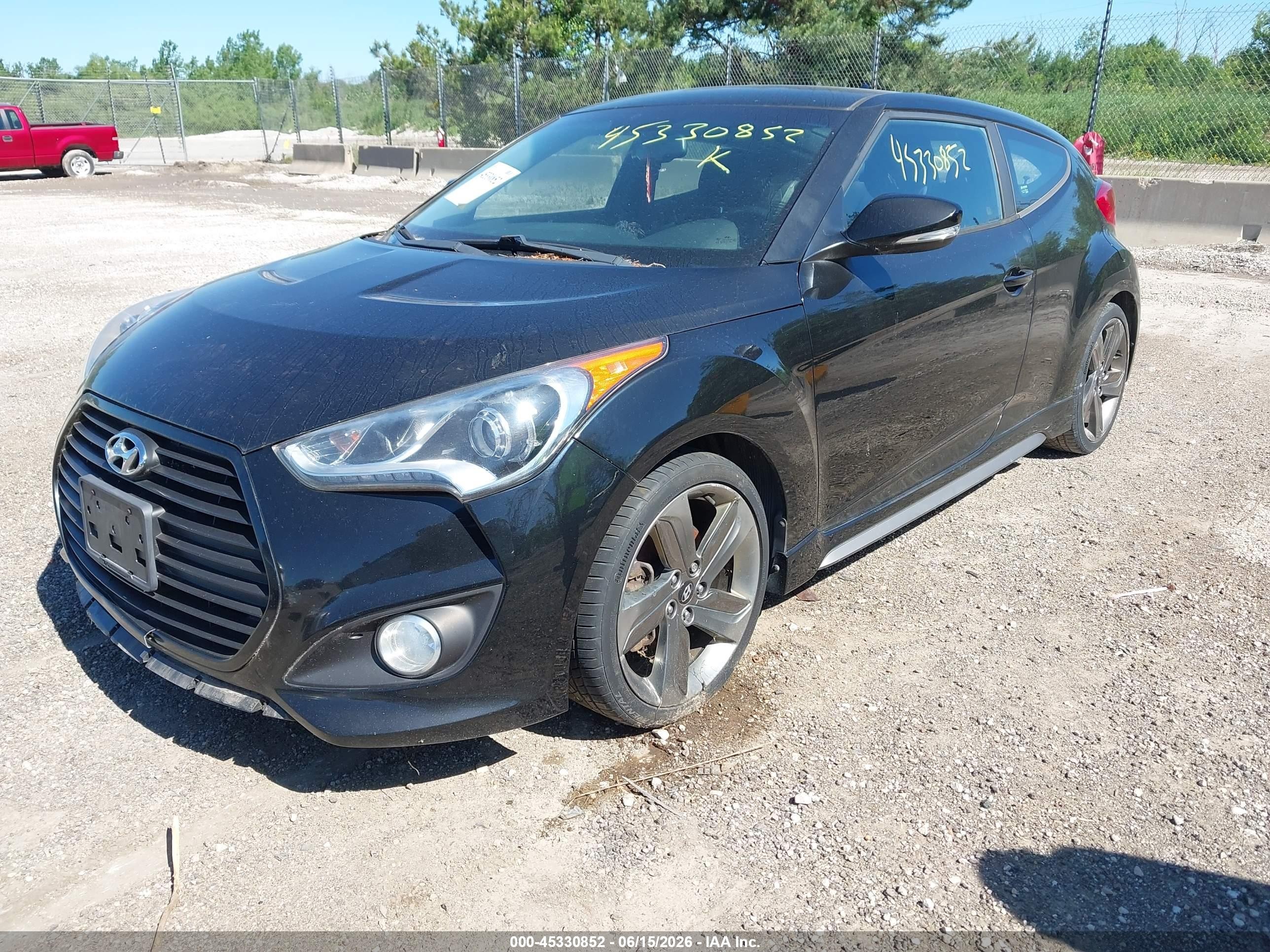 2015 Hyundai Veloster Turbo Black vin: KMHTC6AE5FU234441
