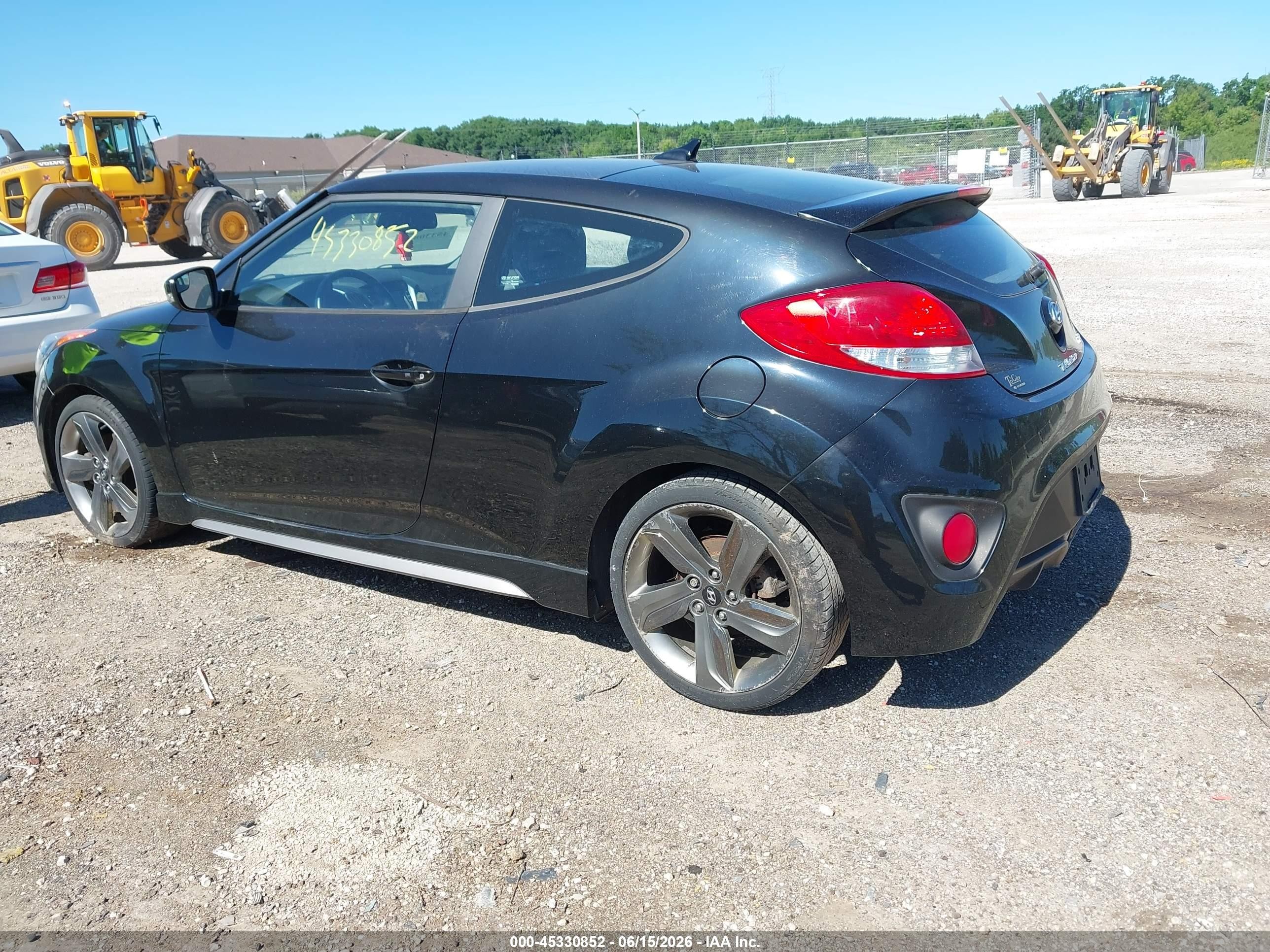 2015 Hyundai Veloster Turbo Black vin: KMHTC6AE5FU234441