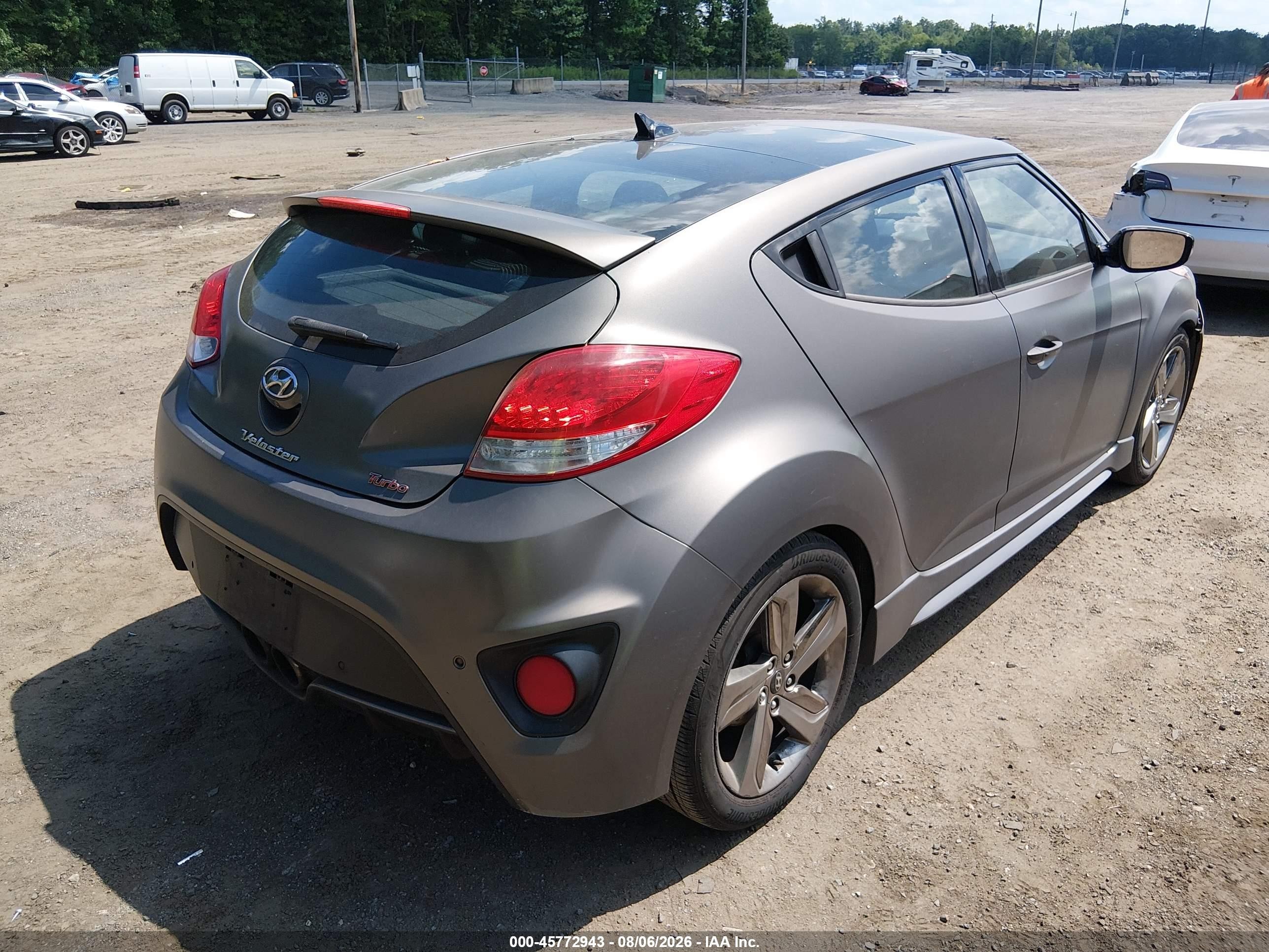 2013 Hyundai Veloster Turbo W/blue Gray vin: KMHTC6AE6DU082652