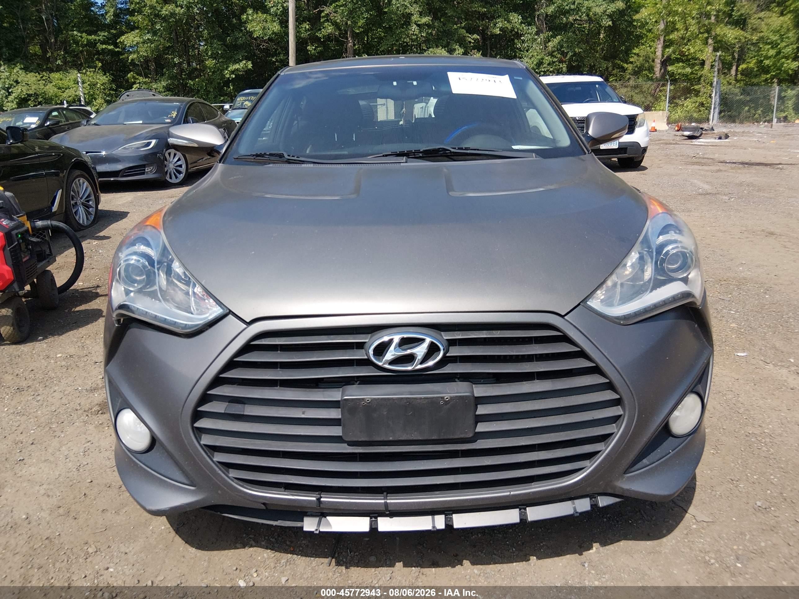 2013 Hyundai Veloster Turbo W/blue Gray vin: KMHTC6AE6DU082652