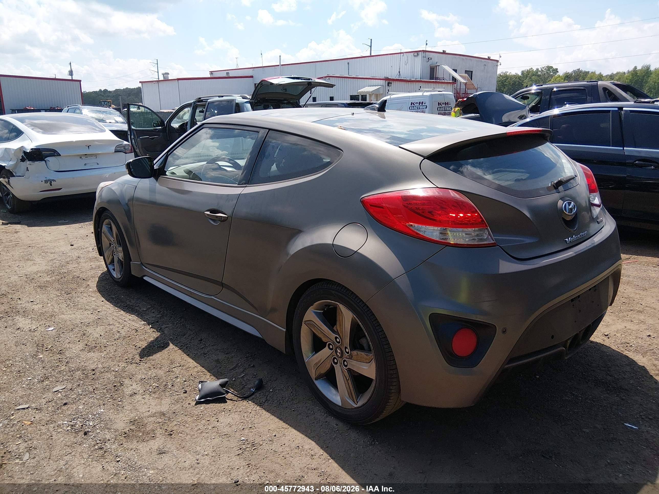 2013 Hyundai Veloster Turbo W/blue Gray vin: KMHTC6AE6DU082652