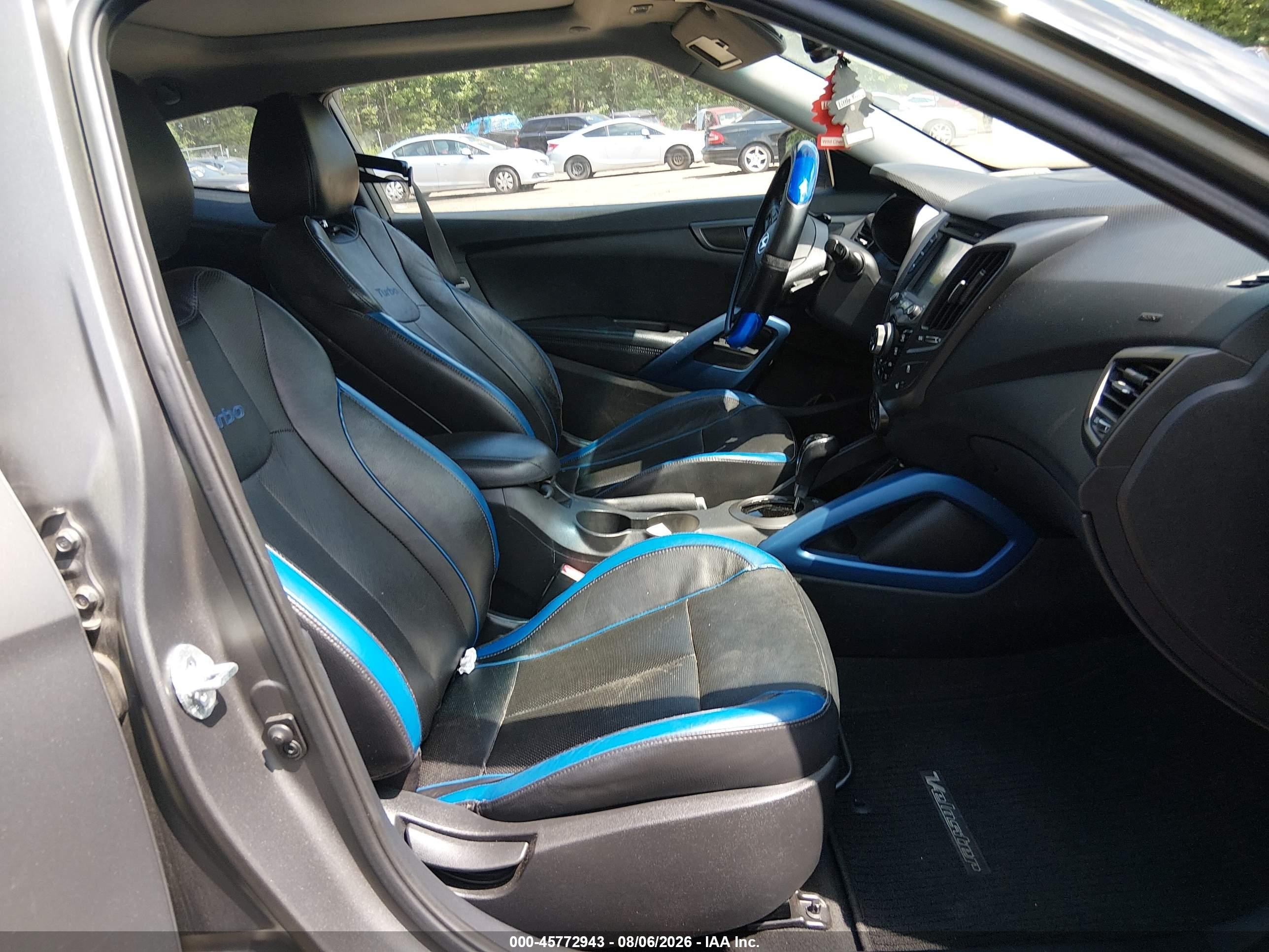 2013 Hyundai Veloster Turbo W/blue Gray vin: KMHTC6AE6DU082652
