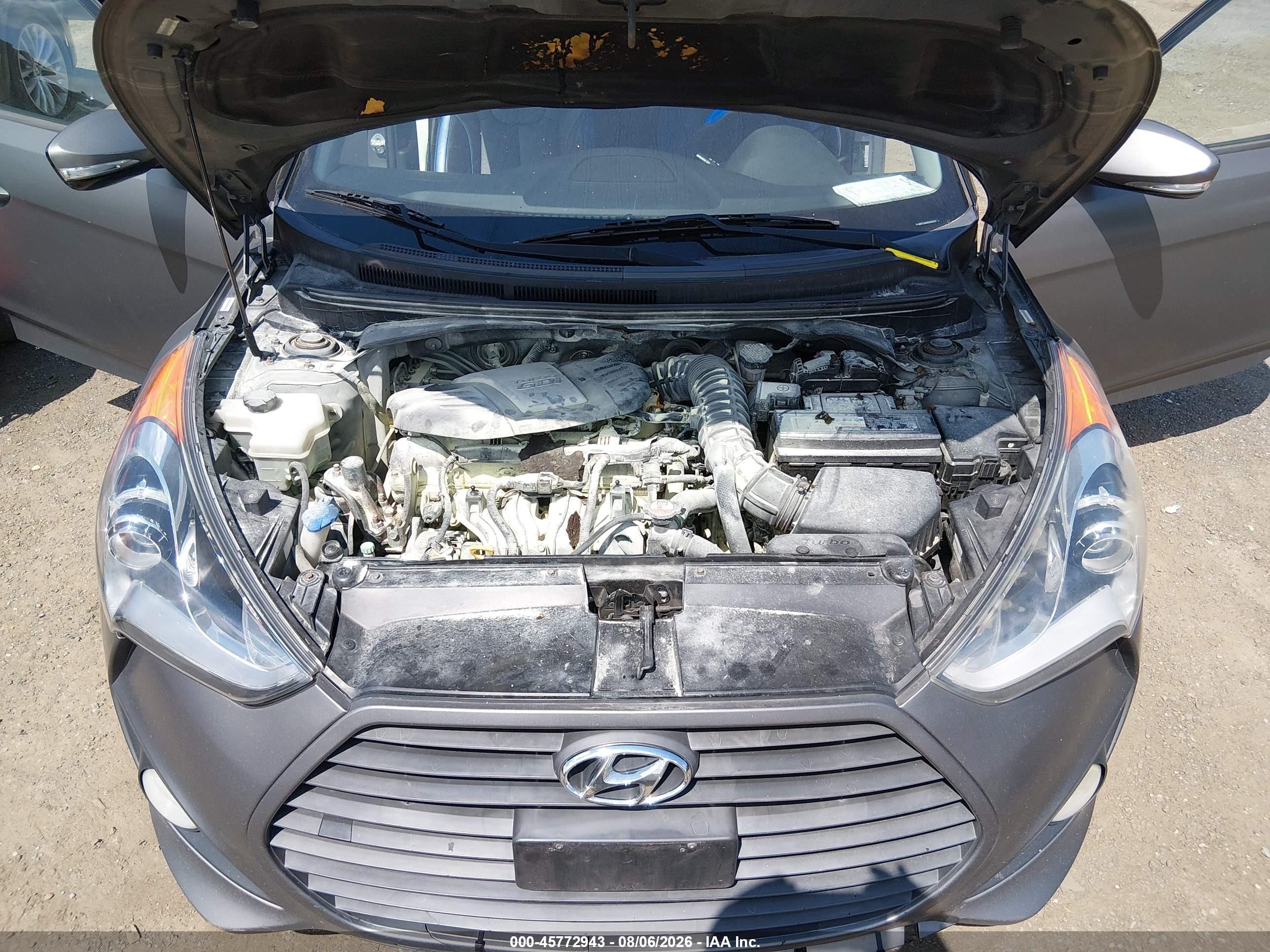 2013 Hyundai Veloster Turbo W/blue Gray vin: KMHTC6AE6DU082652