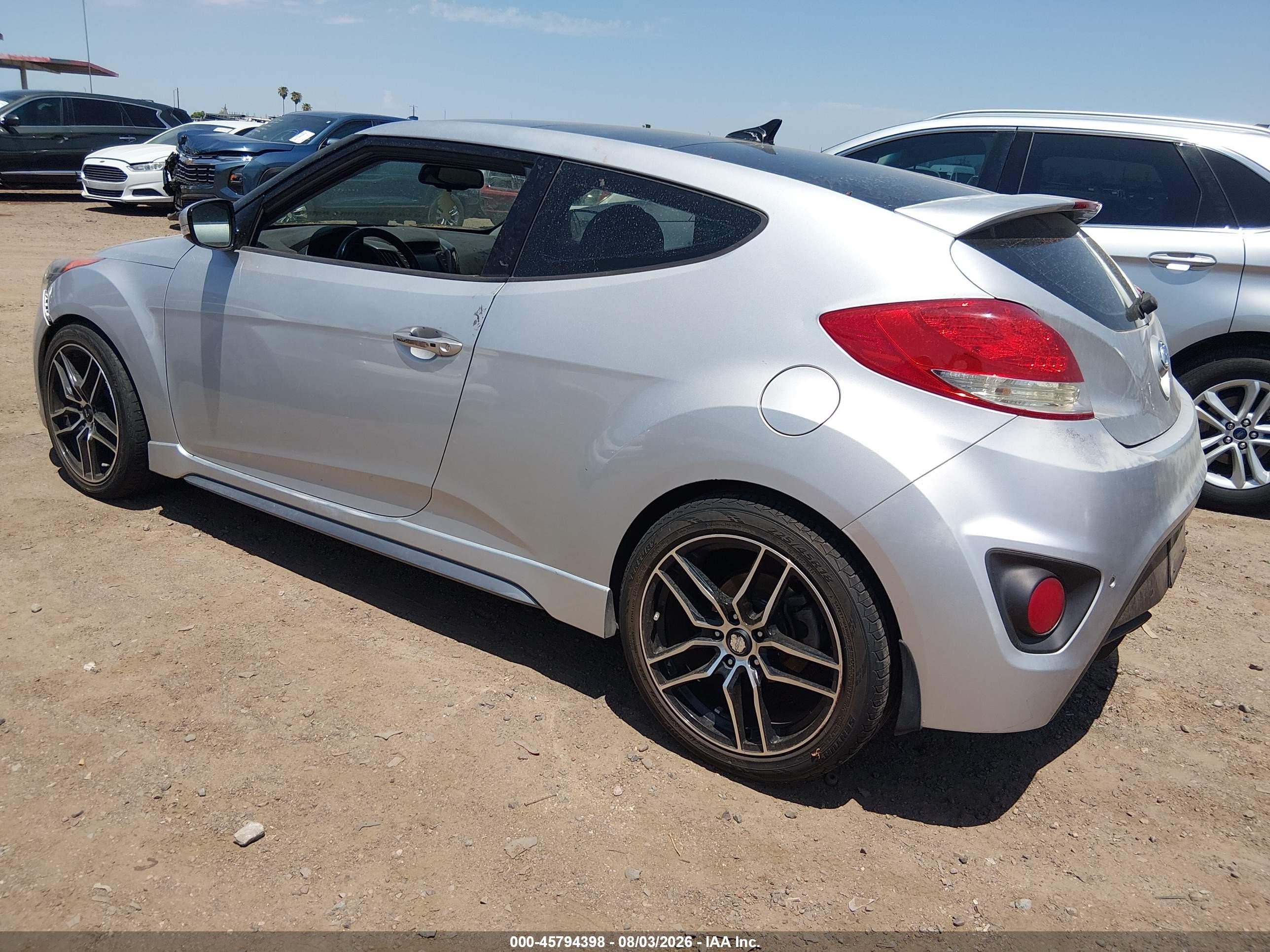 2013 Hyundai Veloster Turbo W/black Silver vin: KMHTC6AE6DU104634