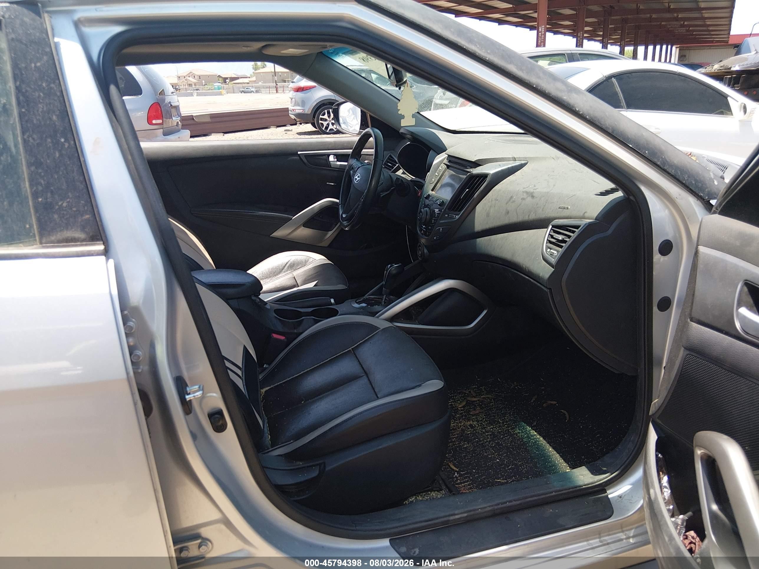 2013 Hyundai Veloster Turbo W/black Silver vin: KMHTC6AE6DU104634