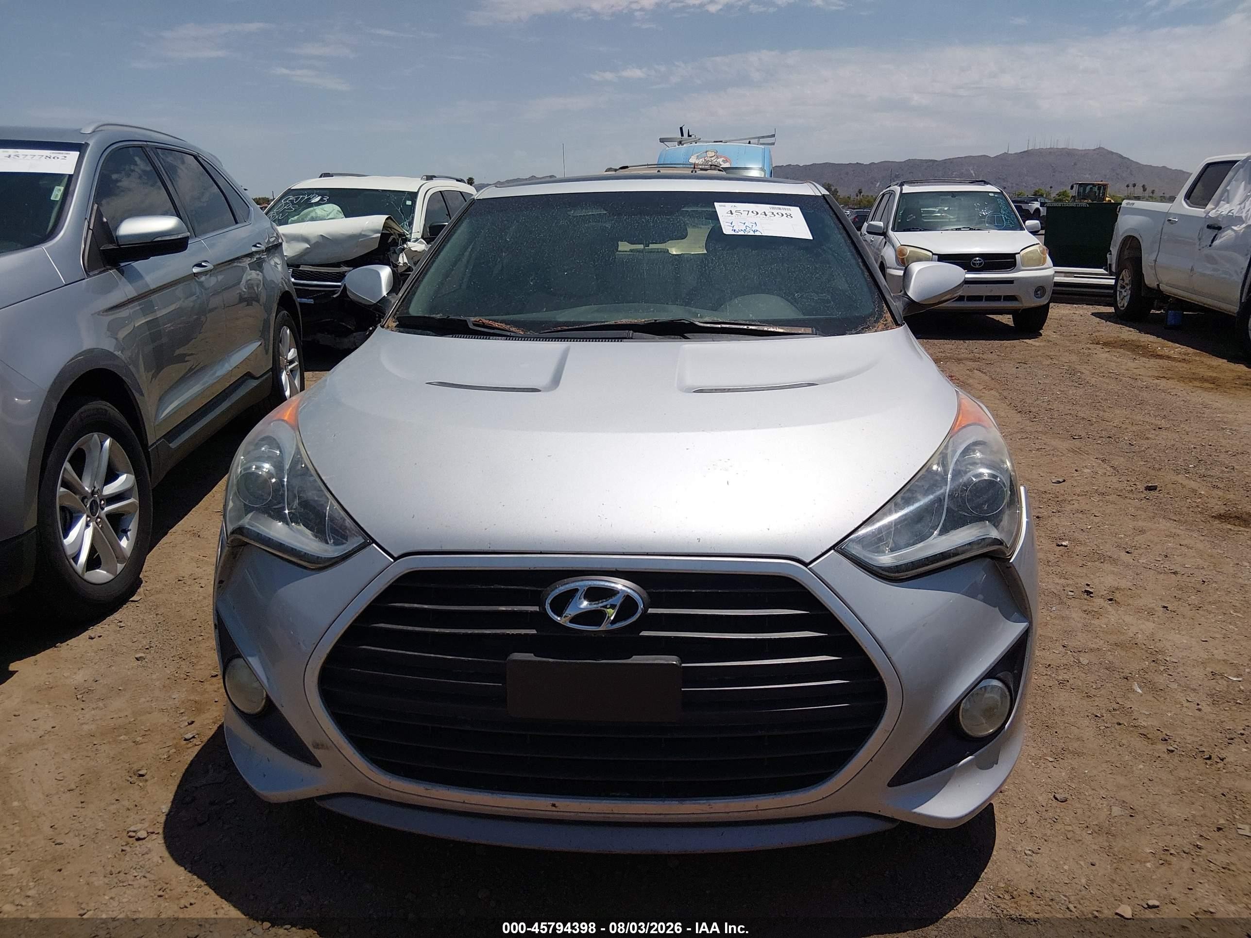 2013 Hyundai Veloster Turbo W/black Silver vin: KMHTC6AE6DU104634