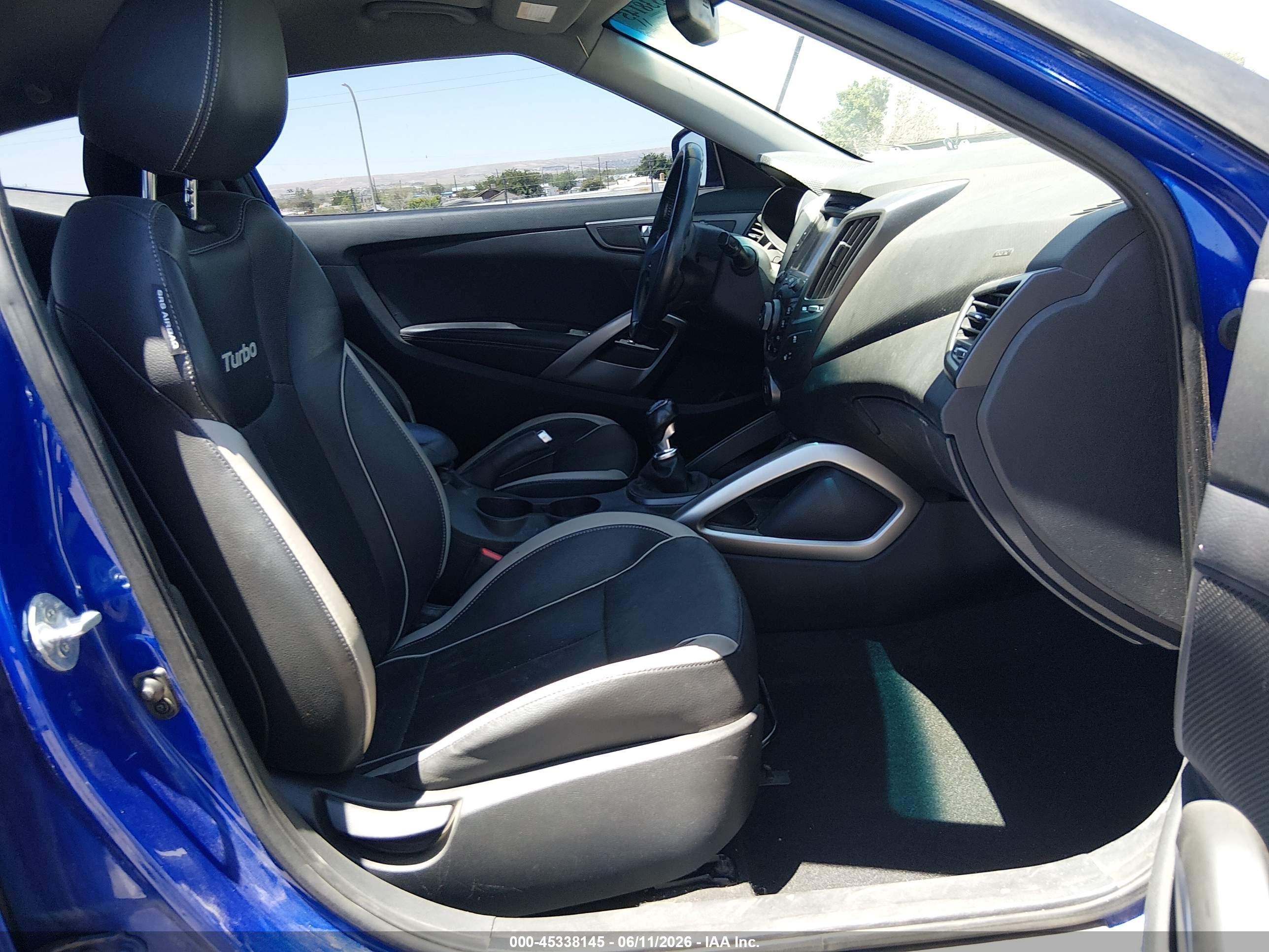 2013 Hyundai Veloster Turbo W/black Blue vin: KMHTC6AE6DU157690