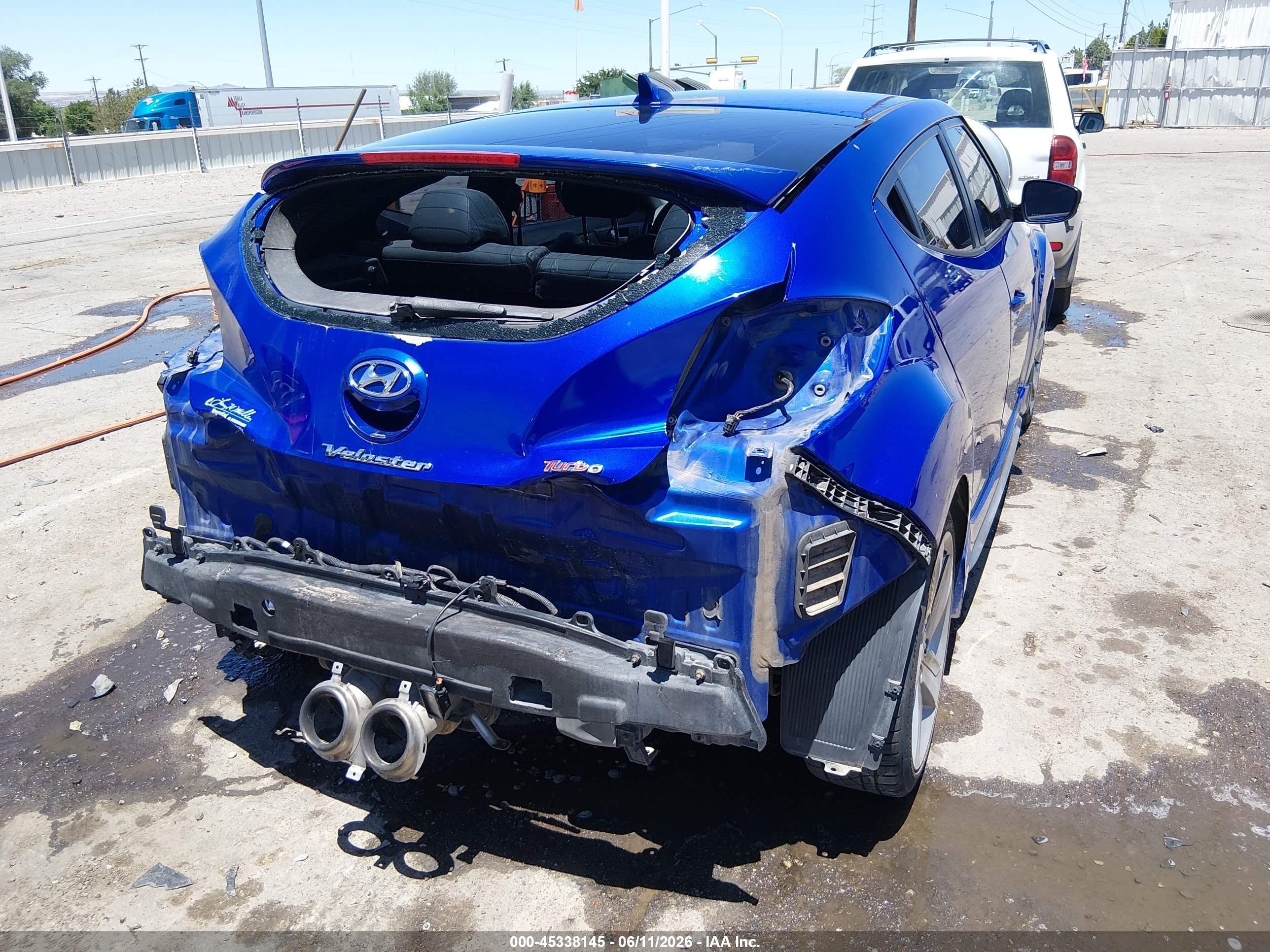 2013 Hyundai Veloster Turbo W/black Blue vin: KMHTC6AE6DU157690