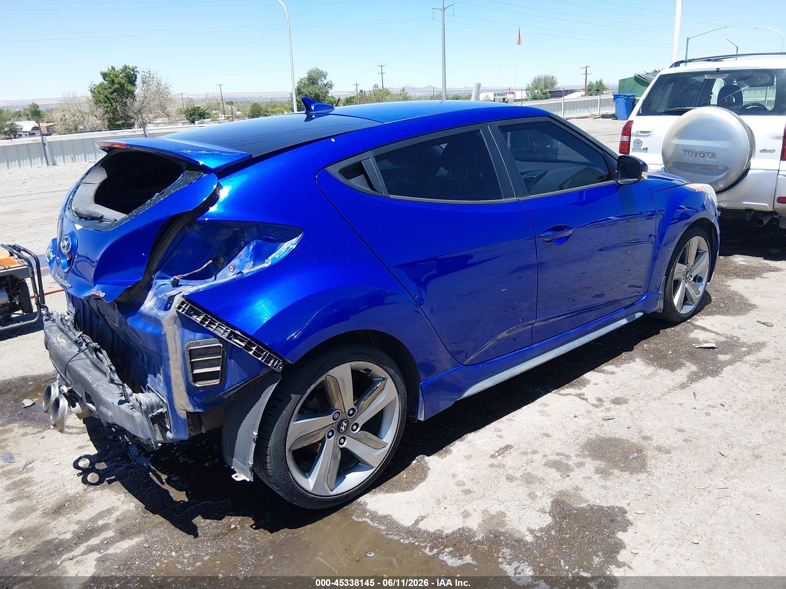2013 Hyundai Veloster Turbo W/black Blue vin: KMHTC6AE6DU157690