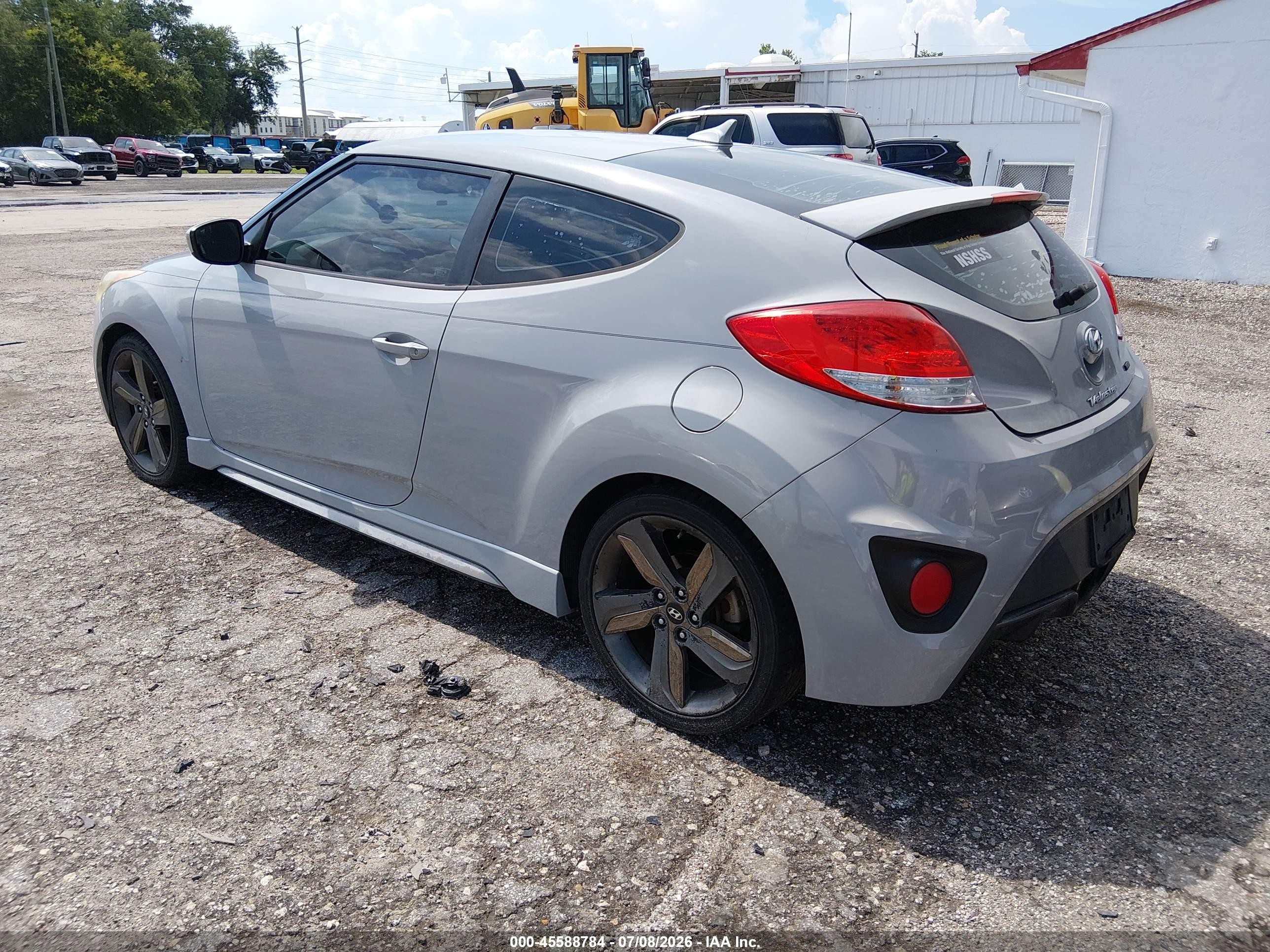 2014 Hyundai Veloster Turbo R-spec Silver vin: KMHTC6AE6EU192554