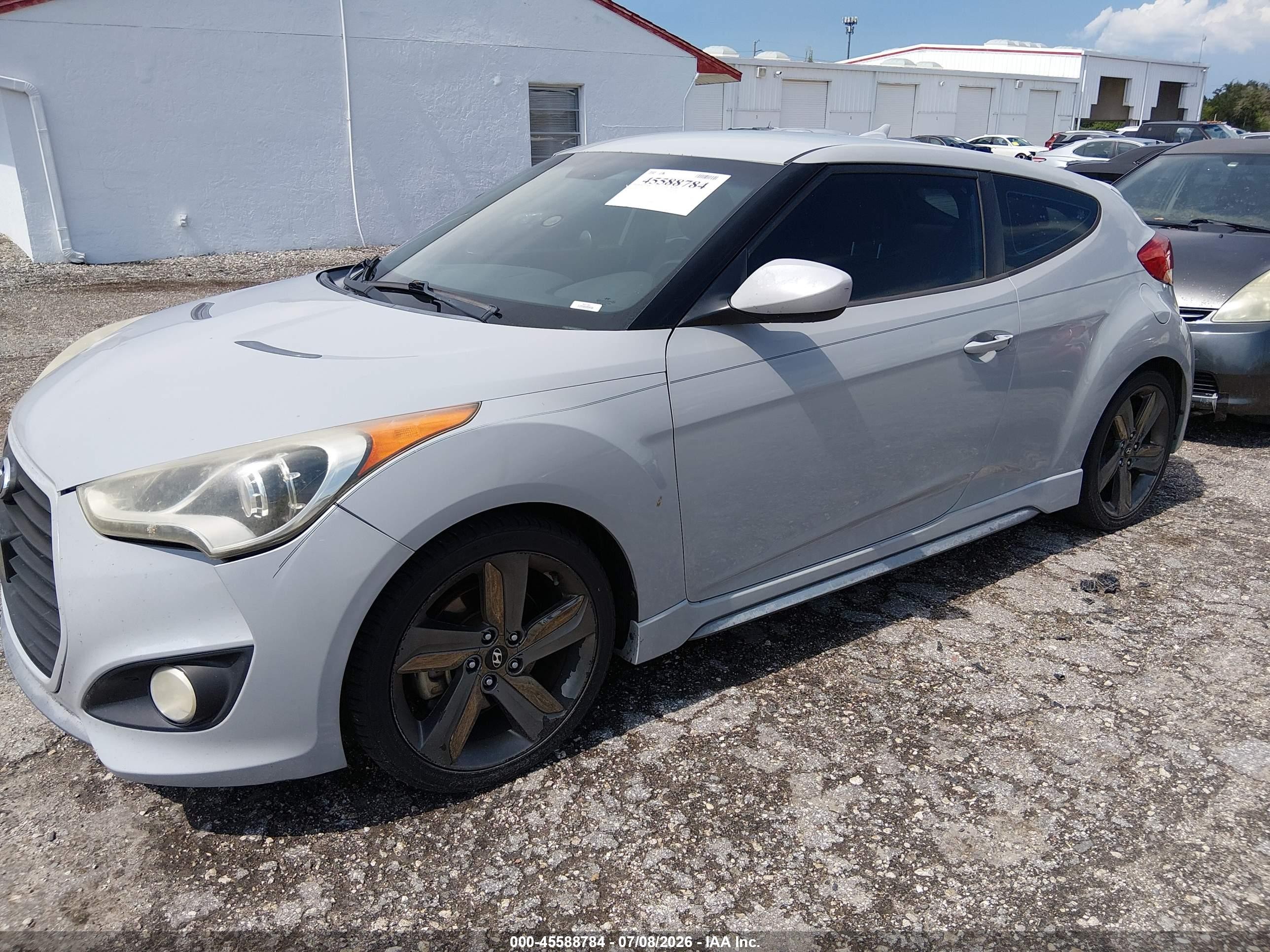 2014 Hyundai Veloster Turbo R-spec Silver vin: KMHTC6AE6EU192554