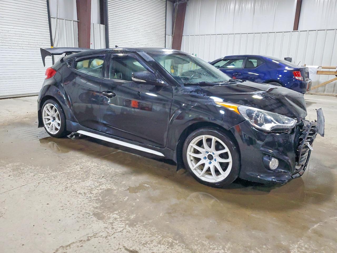 2014 Hyundai Veloster Turbo Black vin: KMHTC6AE6EU199147