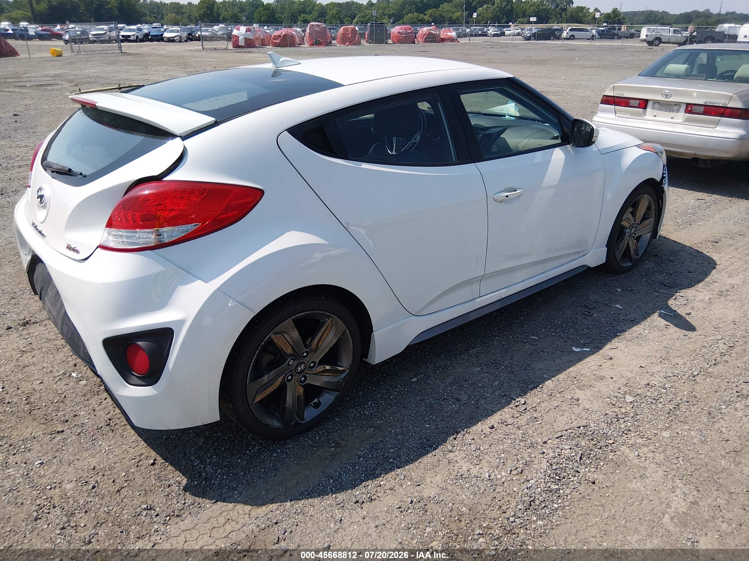 2015 Hyundai Veloster Turbo White vin: KMHTC6AE6FU223206