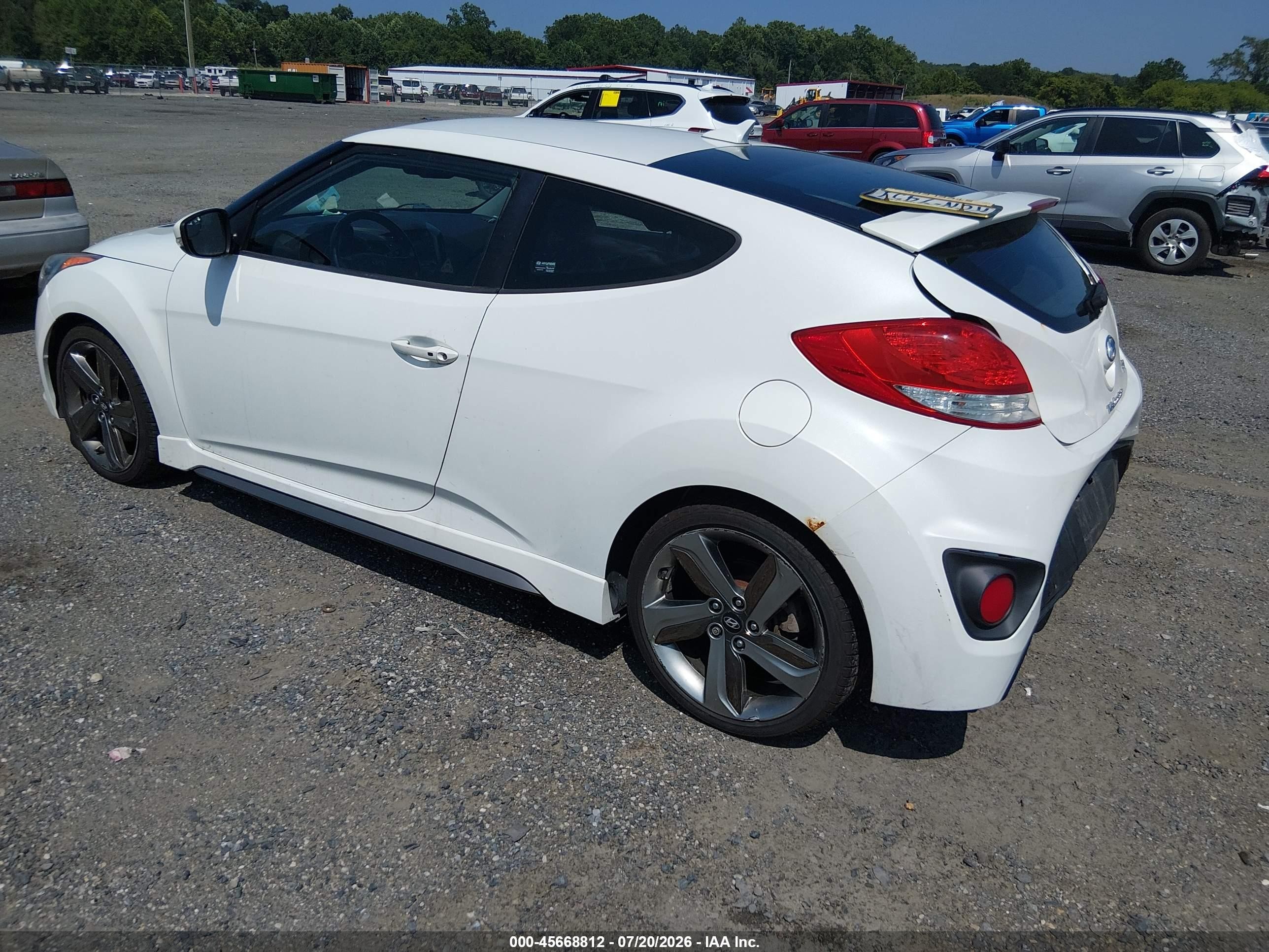 2015 Hyundai Veloster Turbo White vin: KMHTC6AE6FU223206