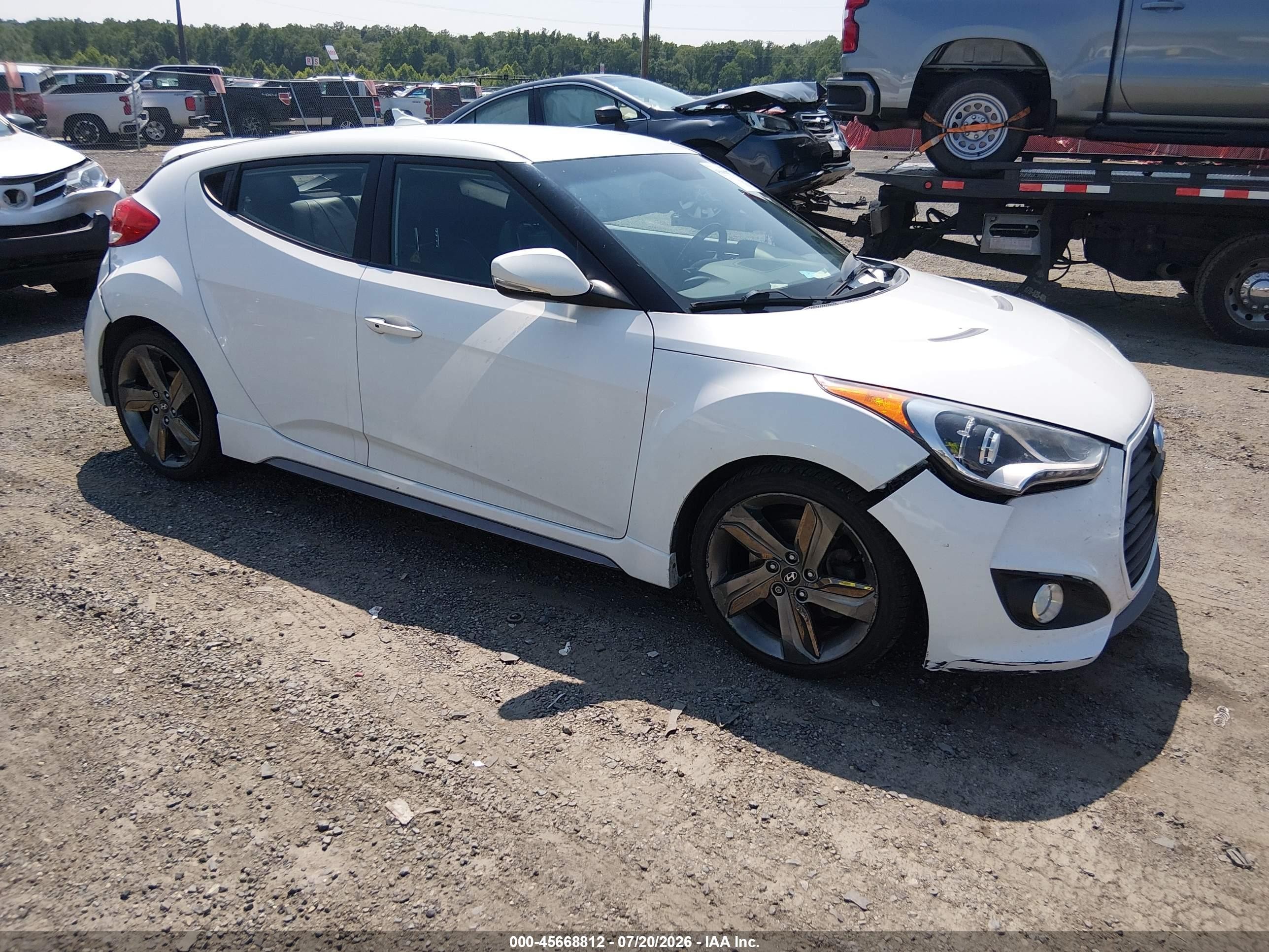 2015 Hyundai Veloster Turbo White vin: KMHTC6AE6FU223206