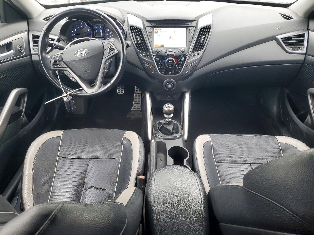 2015 Hyundai Veloster Turbo White vin: KMHTC6AE6FU243231