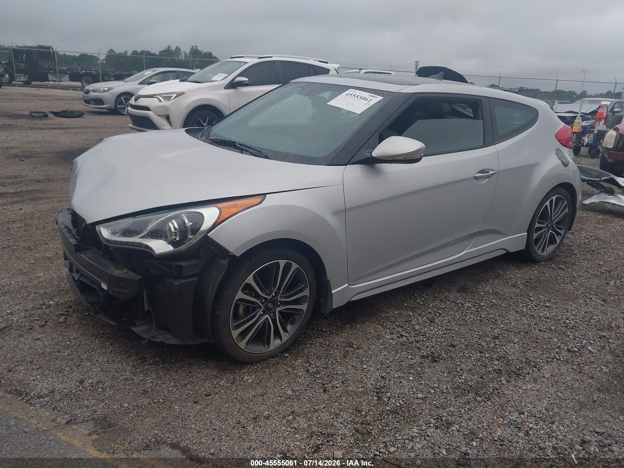 2016 Hyundai Veloster Turbo Silver vin: KMHTC6AE6GU252853