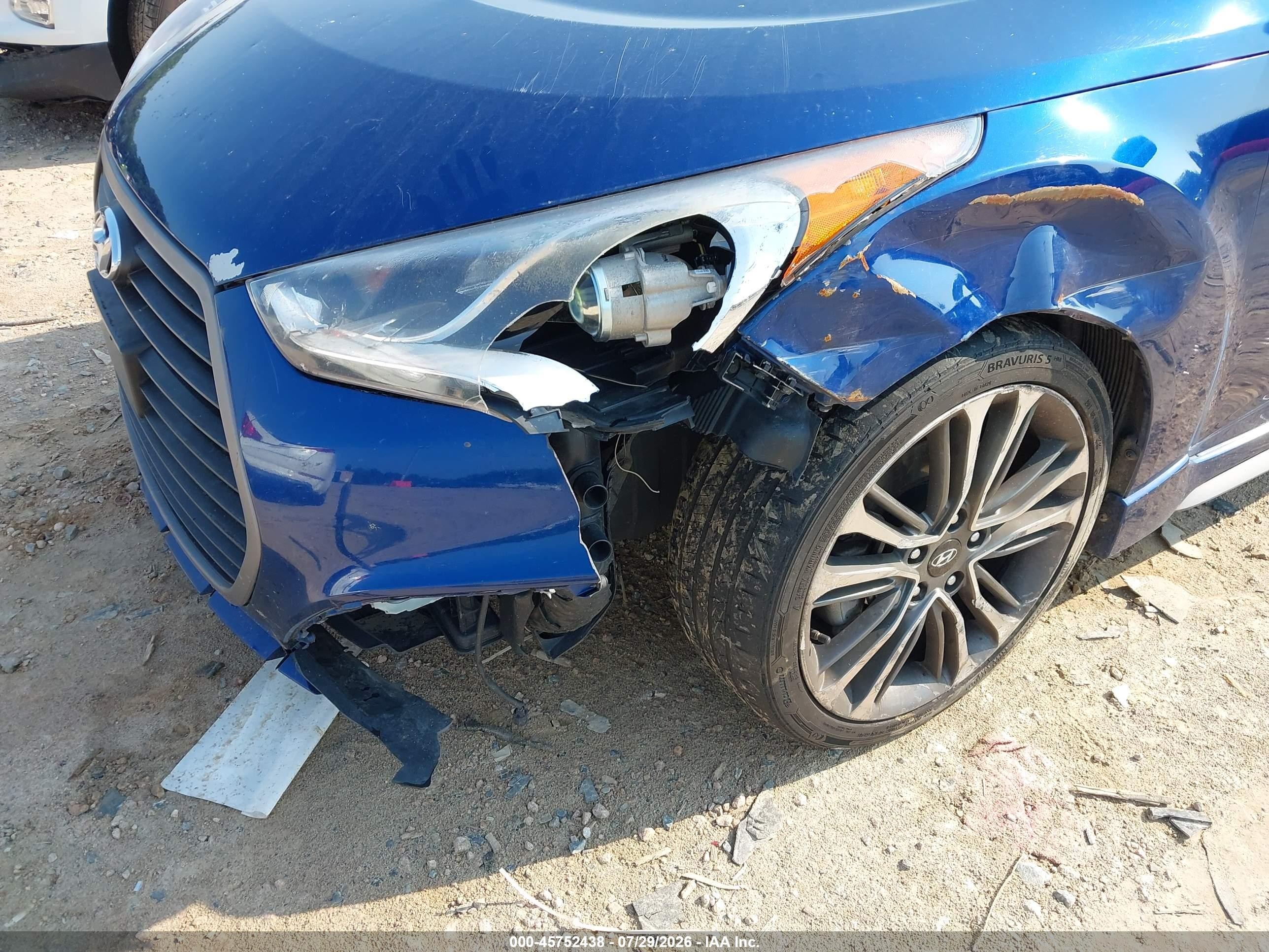2017 Hyundai Veloster Turbo Blue vin: KMHTC6AE6HU314673