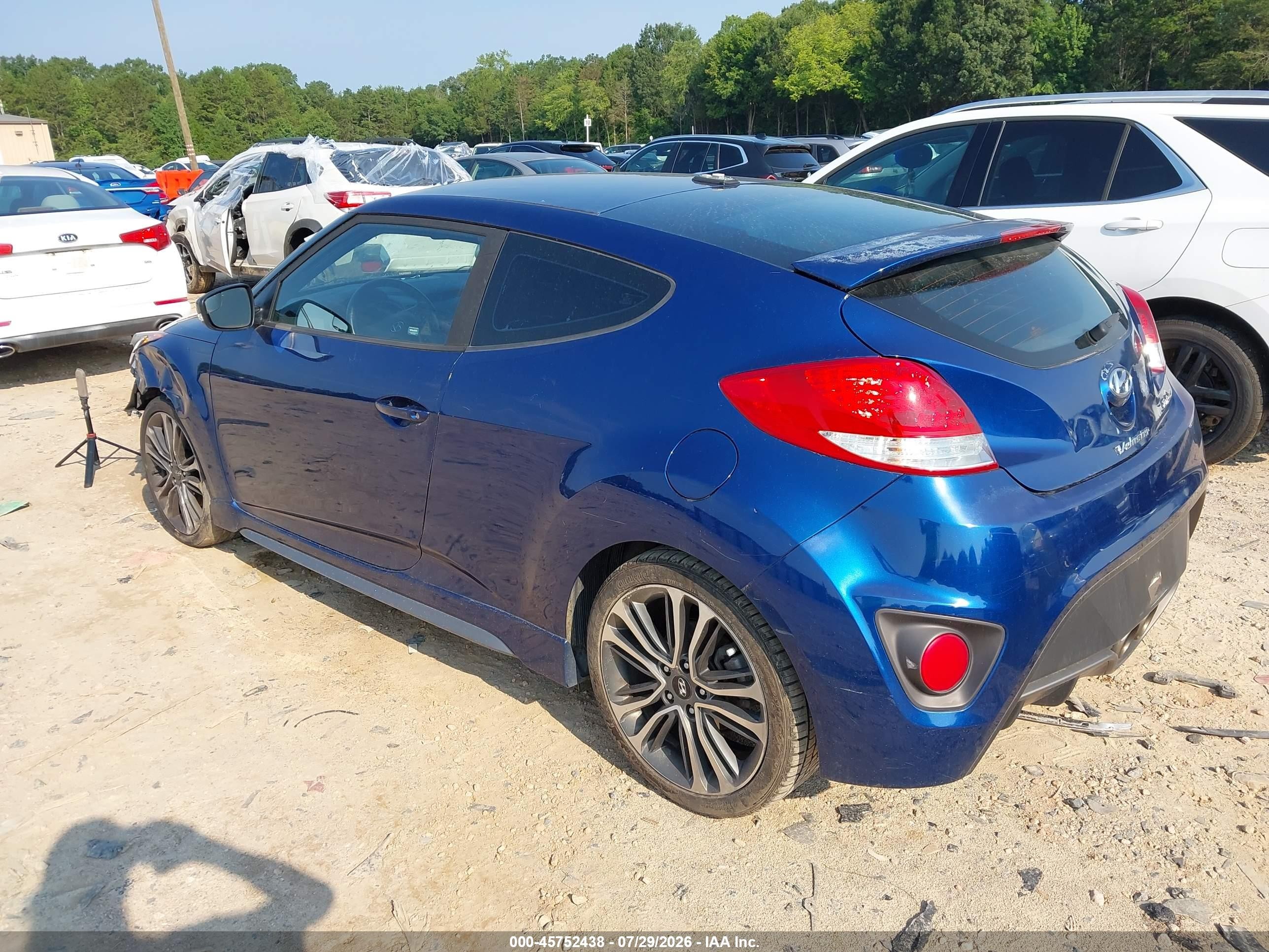 2017 Hyundai Veloster Turbo Blue vin: KMHTC6AE6HU314673