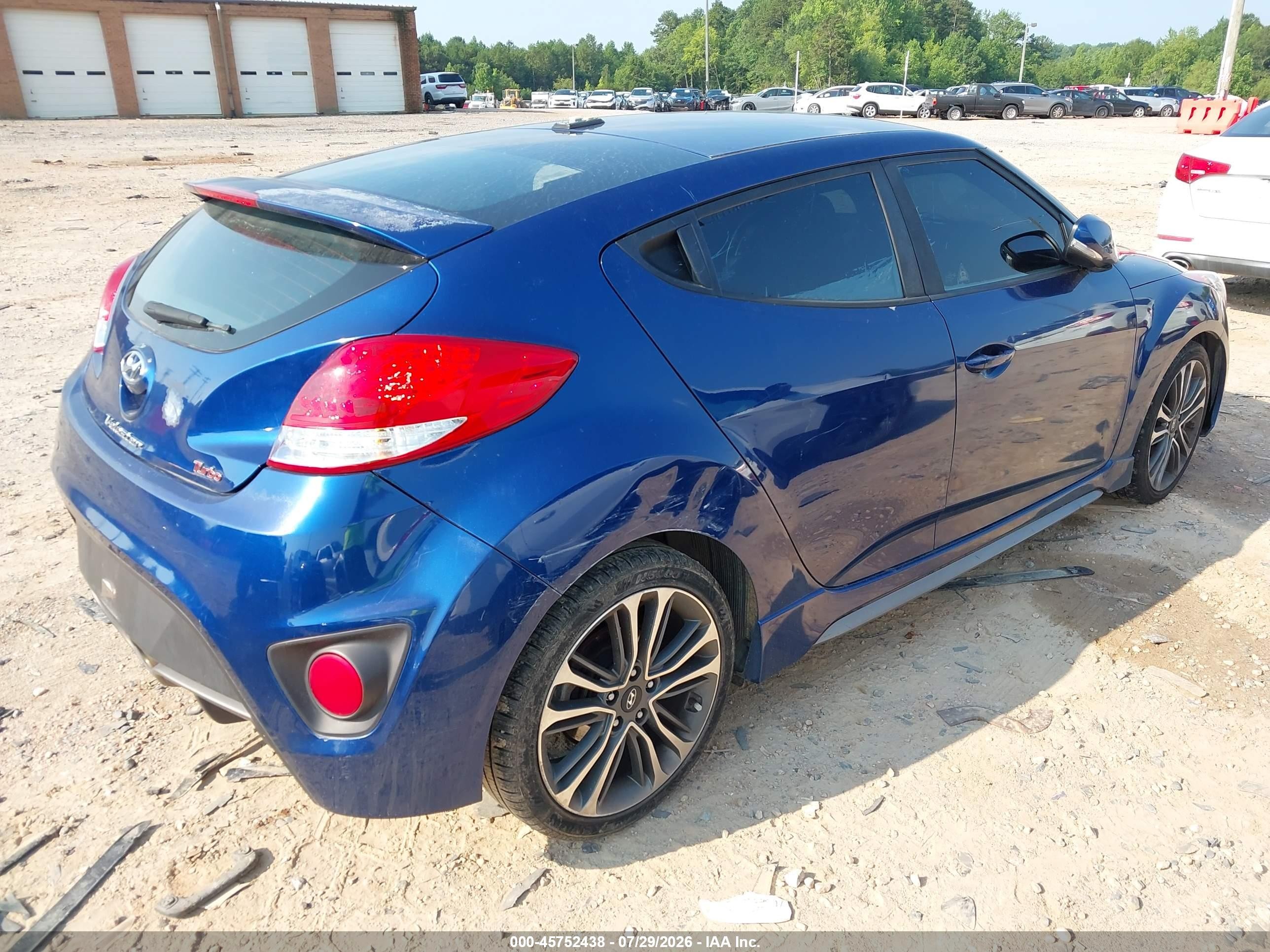 2017 Hyundai Veloster Turbo Blue vin: KMHTC6AE6HU314673