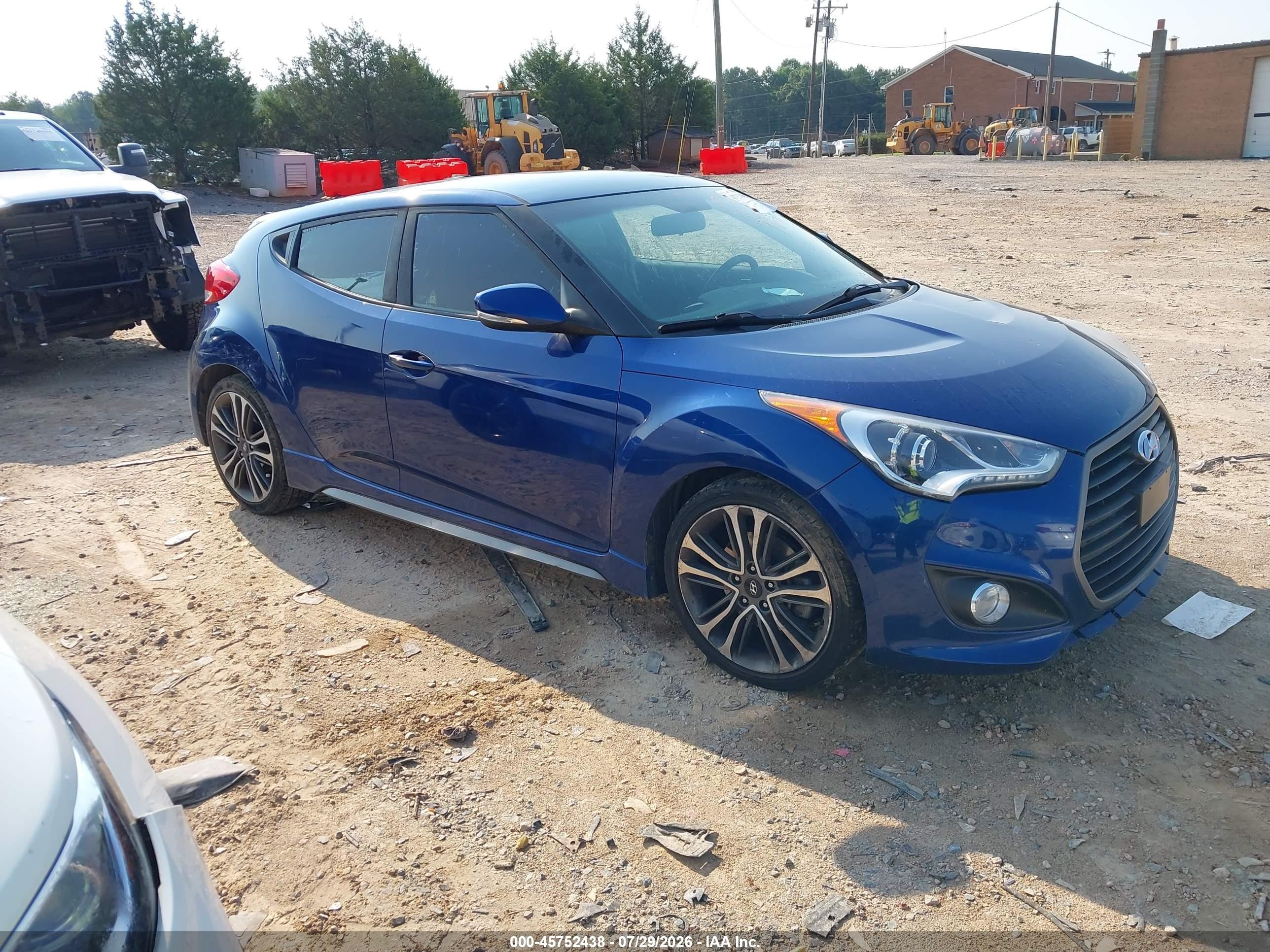 2017 Hyundai Veloster Turbo Blue vin: KMHTC6AE6HU314673