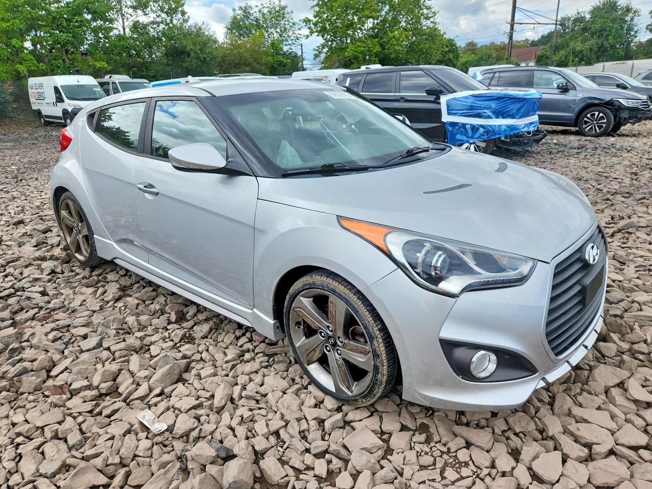 2013 Hyundai Veloster Turbo Silver vin: KMHTC6AE7DU095295