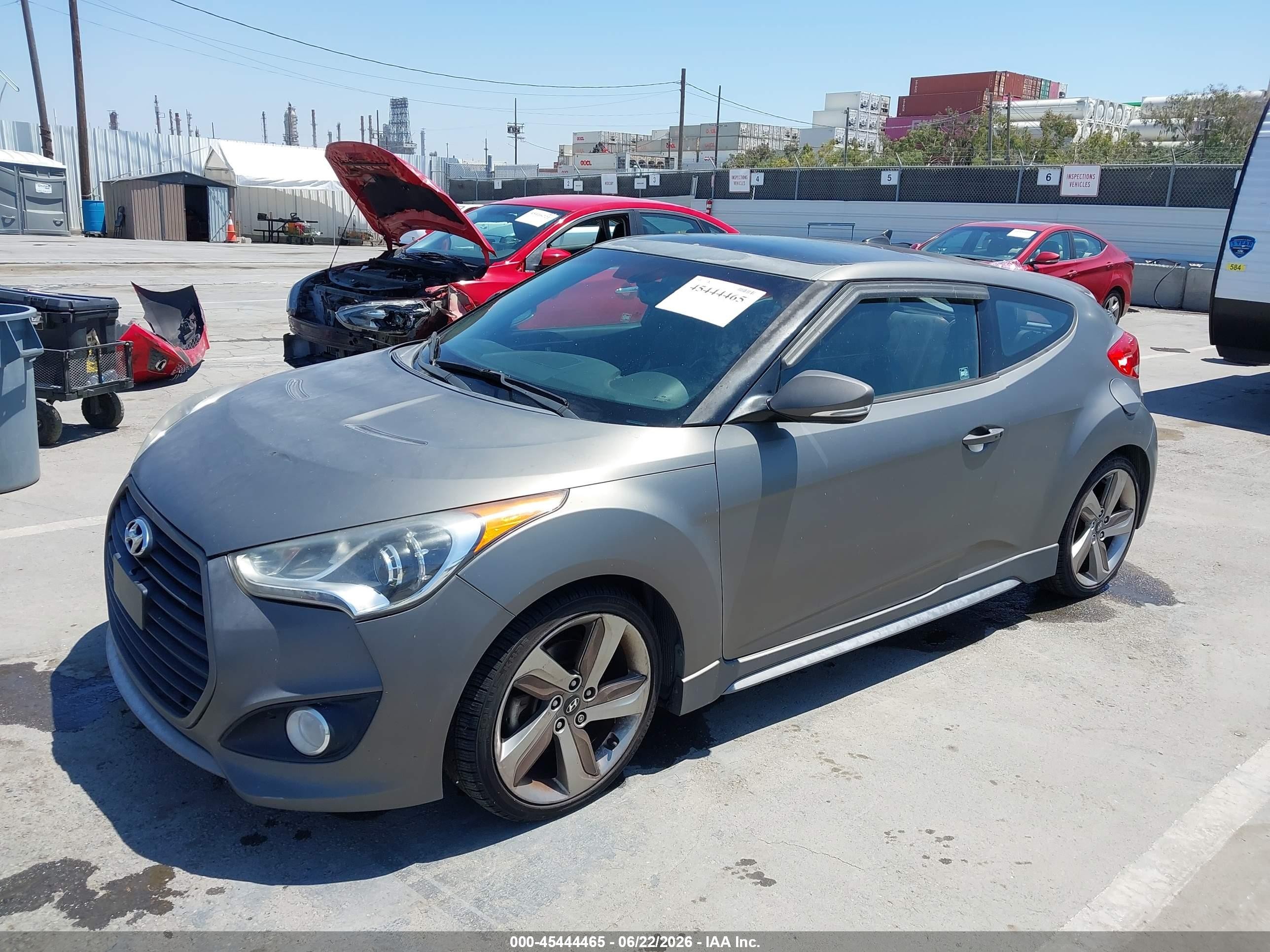 2013 Hyundai Veloster Turbo W/black Gray vin: KMHTC6AE7DU120213