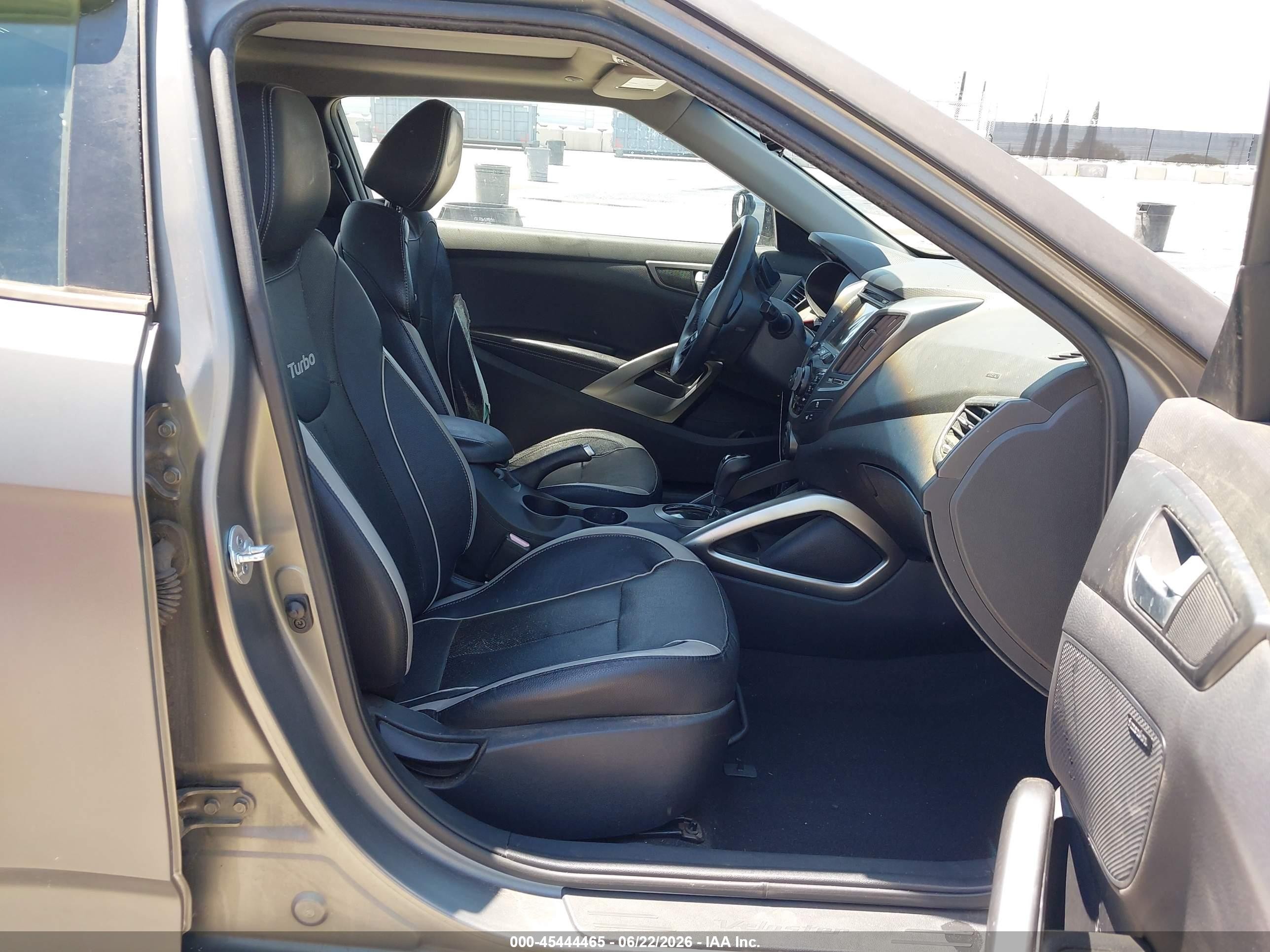2013 Hyundai Veloster Turbo W/black Gray vin: KMHTC6AE7DU120213