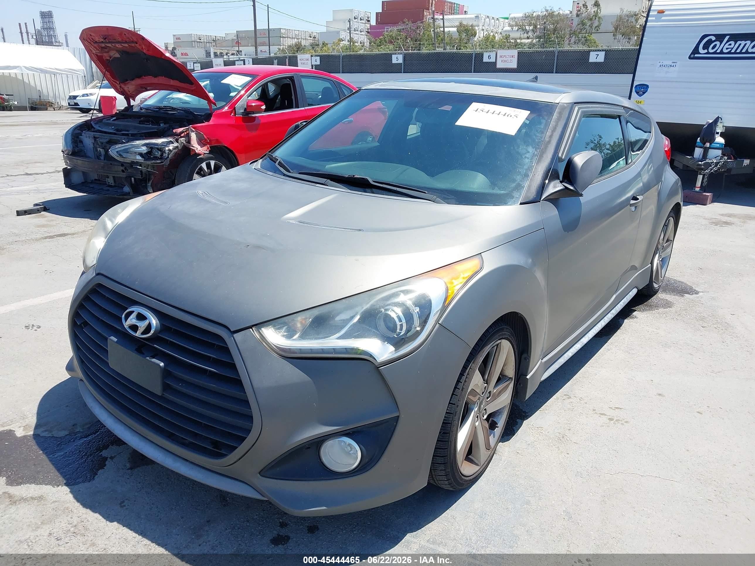 2013 Hyundai Veloster Turbo W/black Gray vin: KMHTC6AE7DU120213