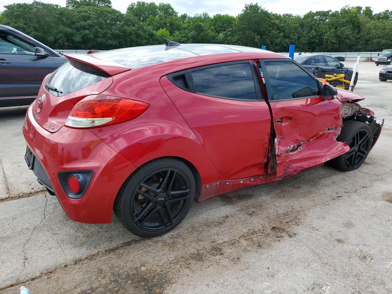 2013 Hyundai Veloster Turbo Red vin: KMHTC6AE7DU127355