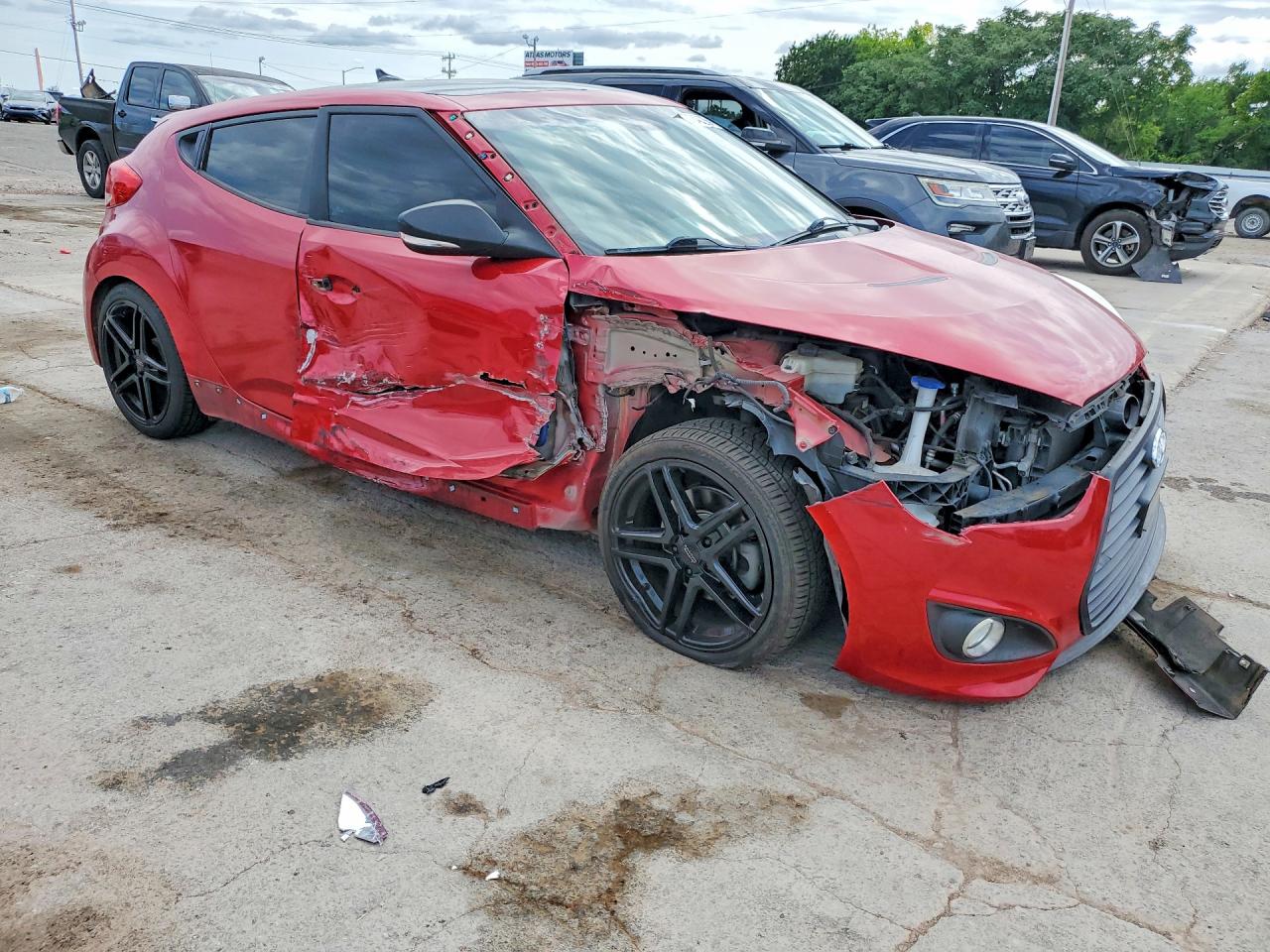 2013 Hyundai Veloster Turbo Red vin: KMHTC6AE7DU127355