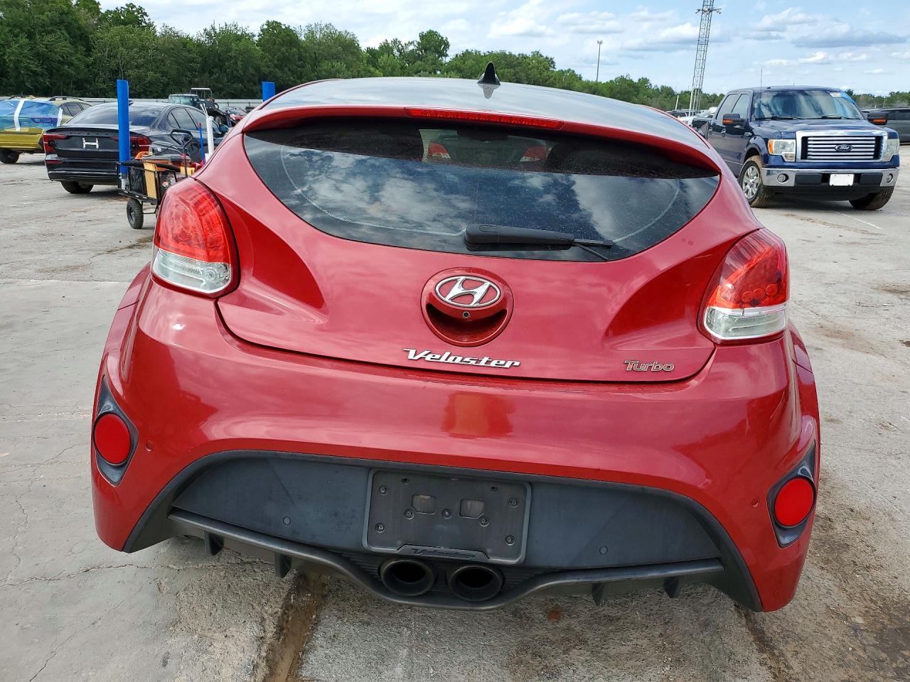 2013 Hyundai Veloster Turbo Red vin: KMHTC6AE7DU127355