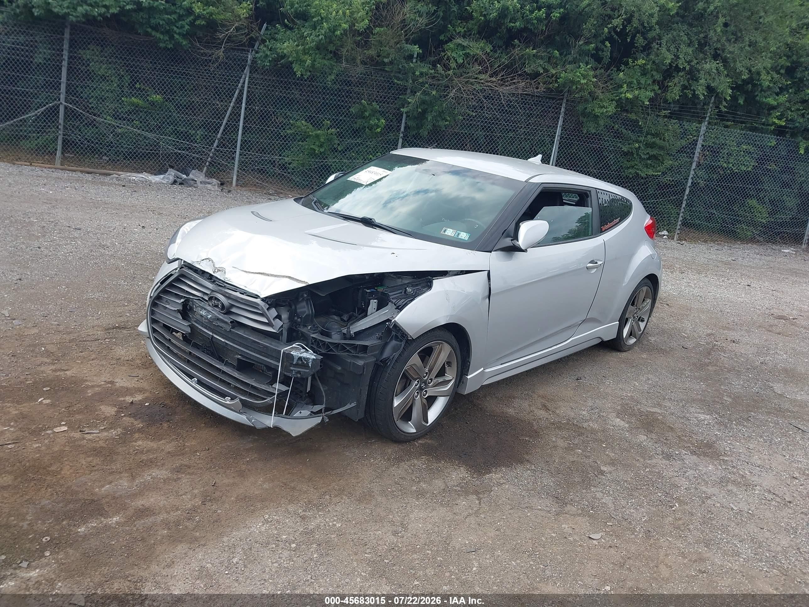 2013 Hyundai Veloster Turbo W/black Silver vin: KMHTC6AE7DU142597