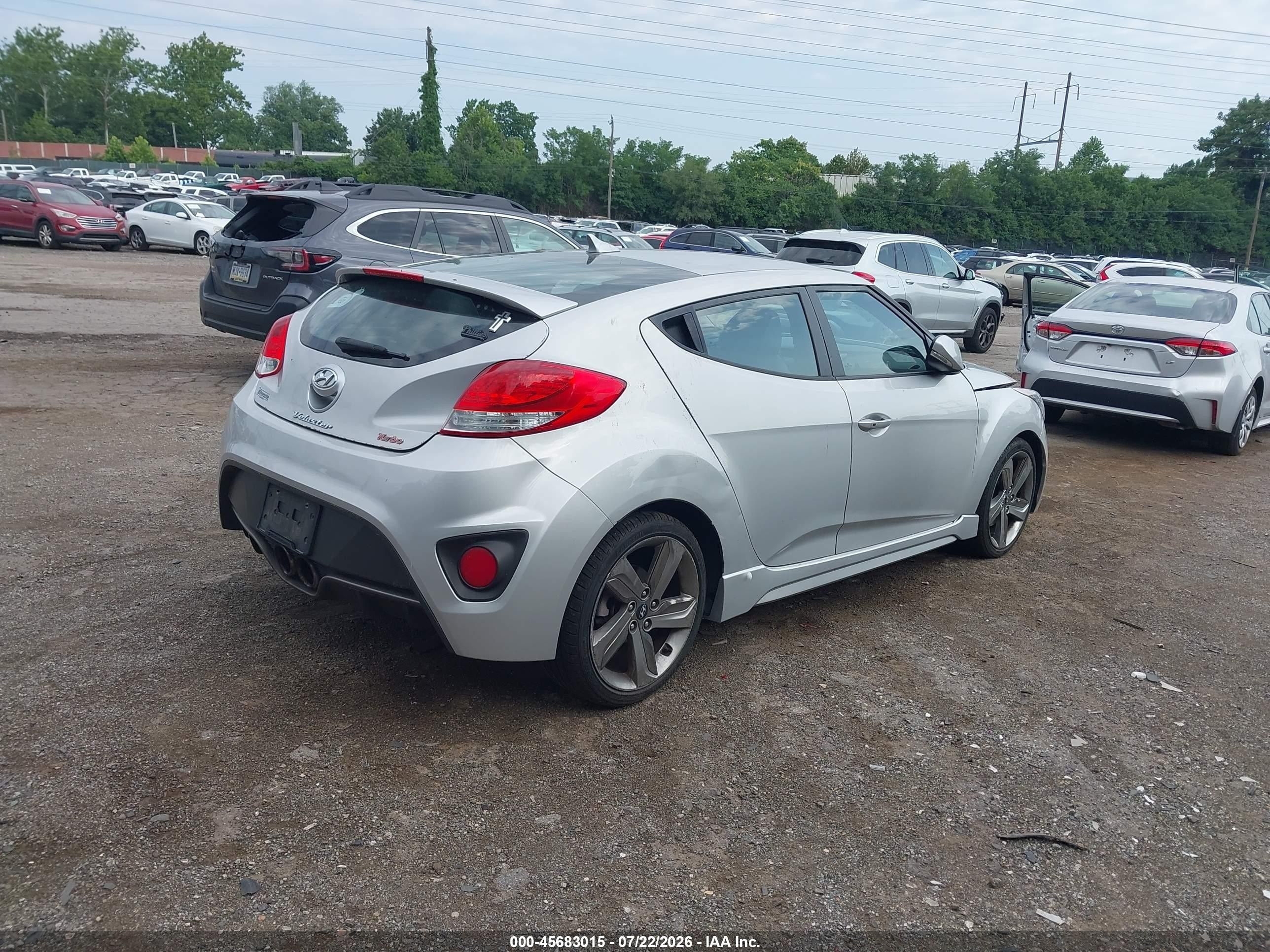 2013 Hyundai Veloster Turbo W/black Silver vin: KMHTC6AE7DU142597