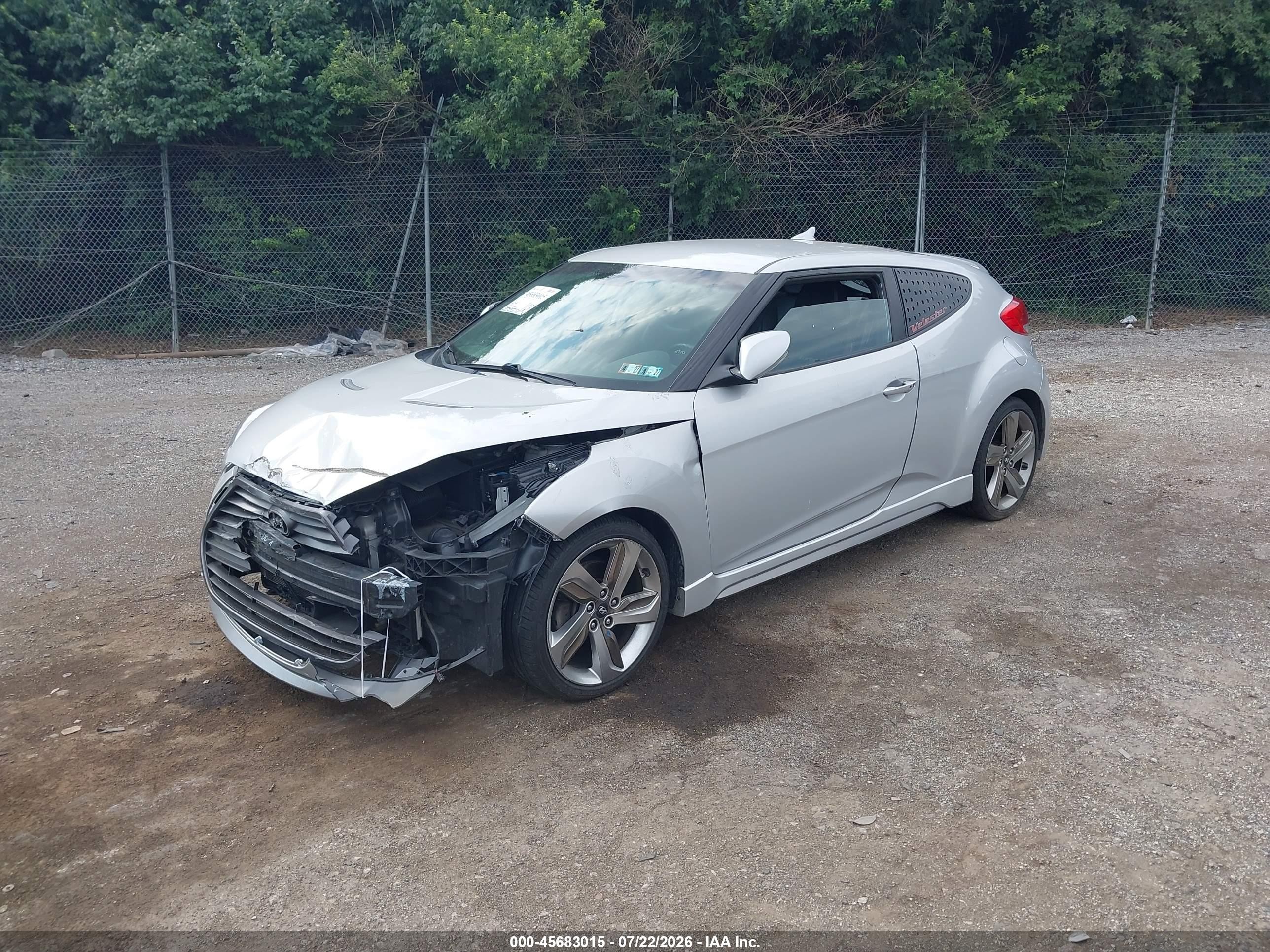 2013 Hyundai Veloster Turbo W/black Silver vin: KMHTC6AE7DU142597