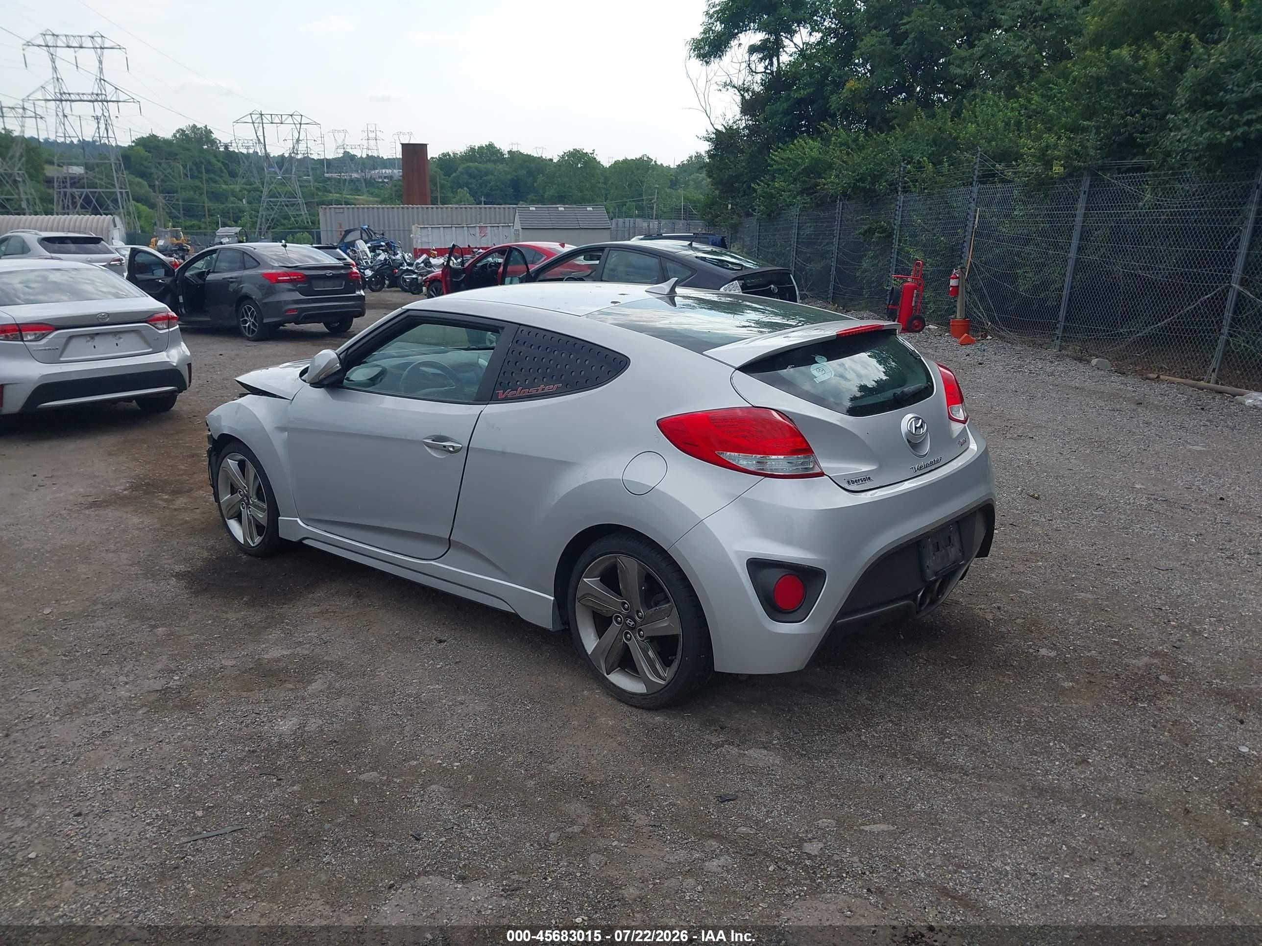 2013 Hyundai Veloster Turbo W/black Silver vin: KMHTC6AE7DU142597