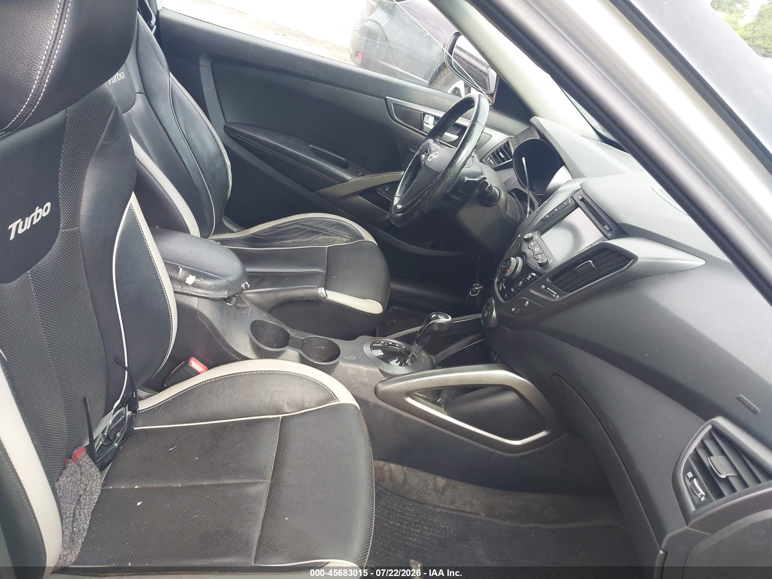 2013 Hyundai Veloster Turbo W/black Silver vin: KMHTC6AE7DU142597