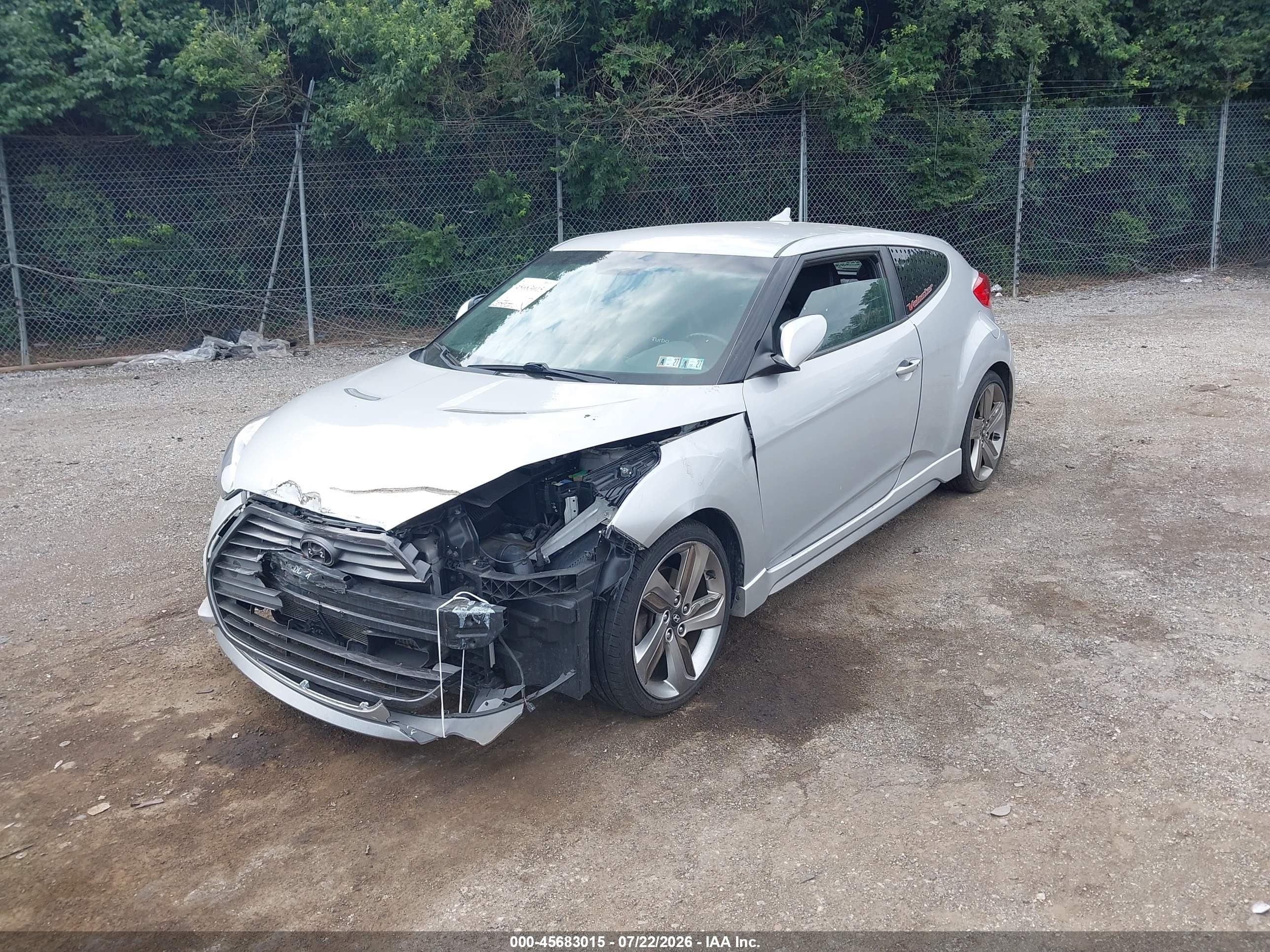 2013 Hyundai Veloster Turbo W/black Silver vin: KMHTC6AE7DU142597