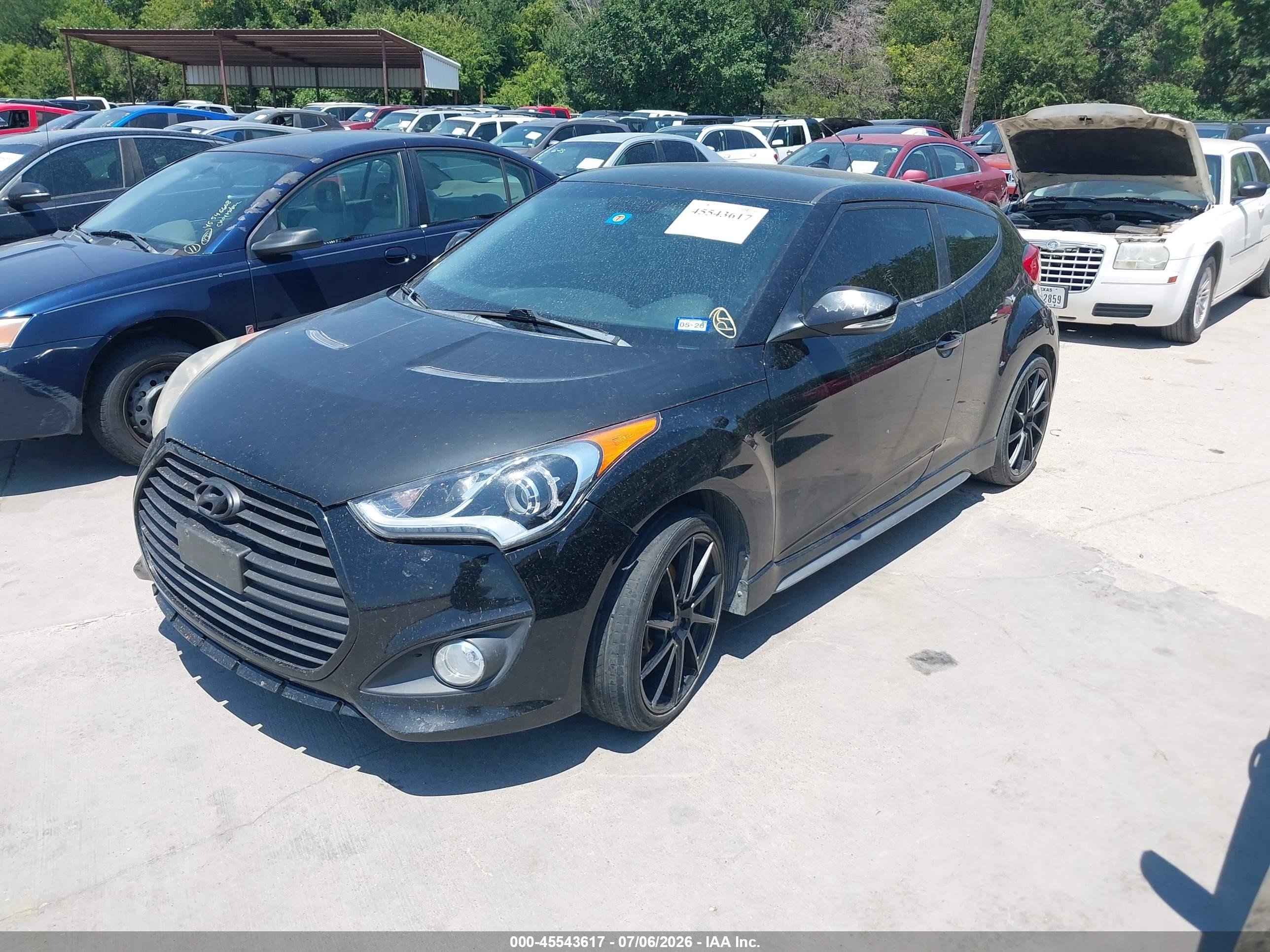 2013 Hyundai Veloster Turbo W/black Black vin: KMHTC6AE7DU169556